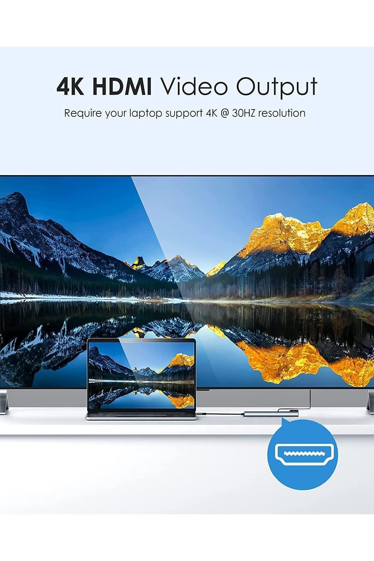 COOYA-موزع USB C، مع HDMI بدقة 4K، وتوصيل طاقة PD، وUSB-C، وإيثرنت، ومنفذي USB، وقارئ بطاقات SD/TF متوافق 3