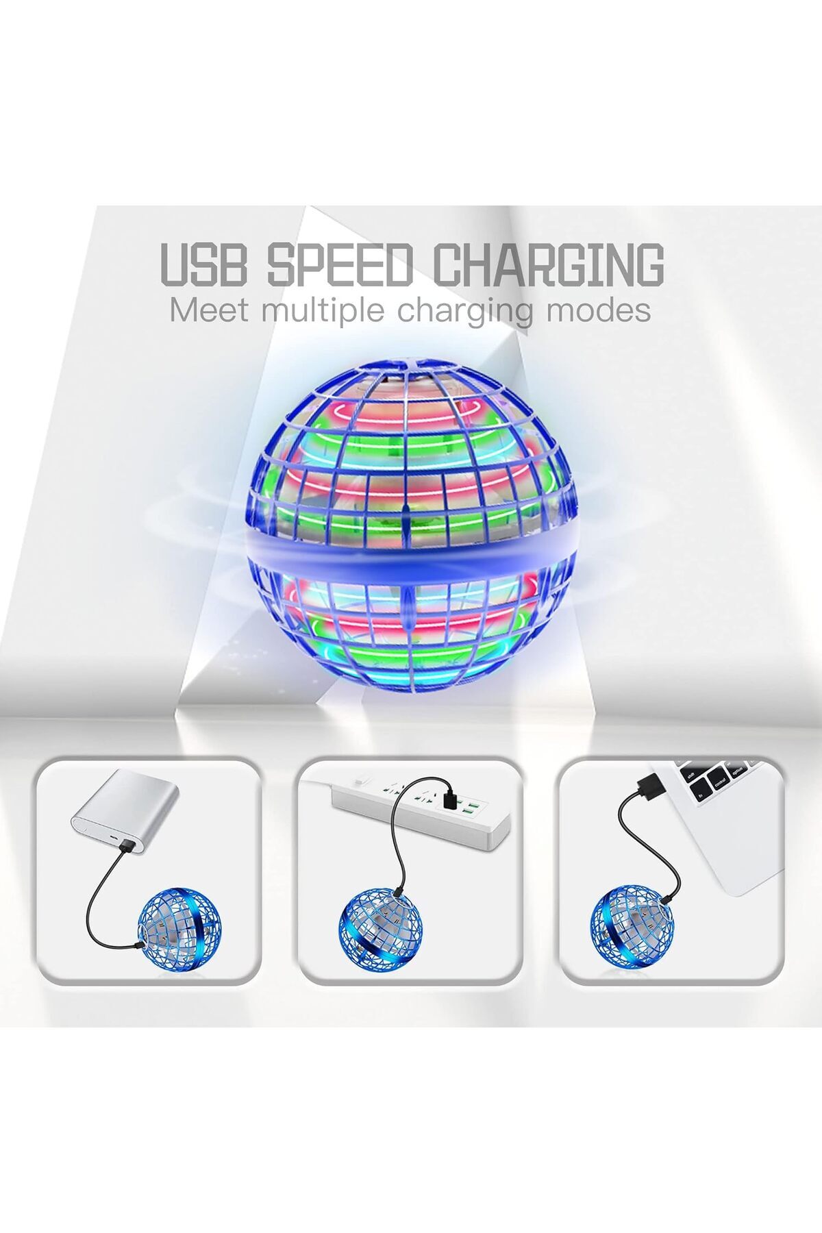 AWH-Flying Ball Toy with 360° Spin & LED Lights Hand-Controlled Mini Drone – Assorted Colors 7