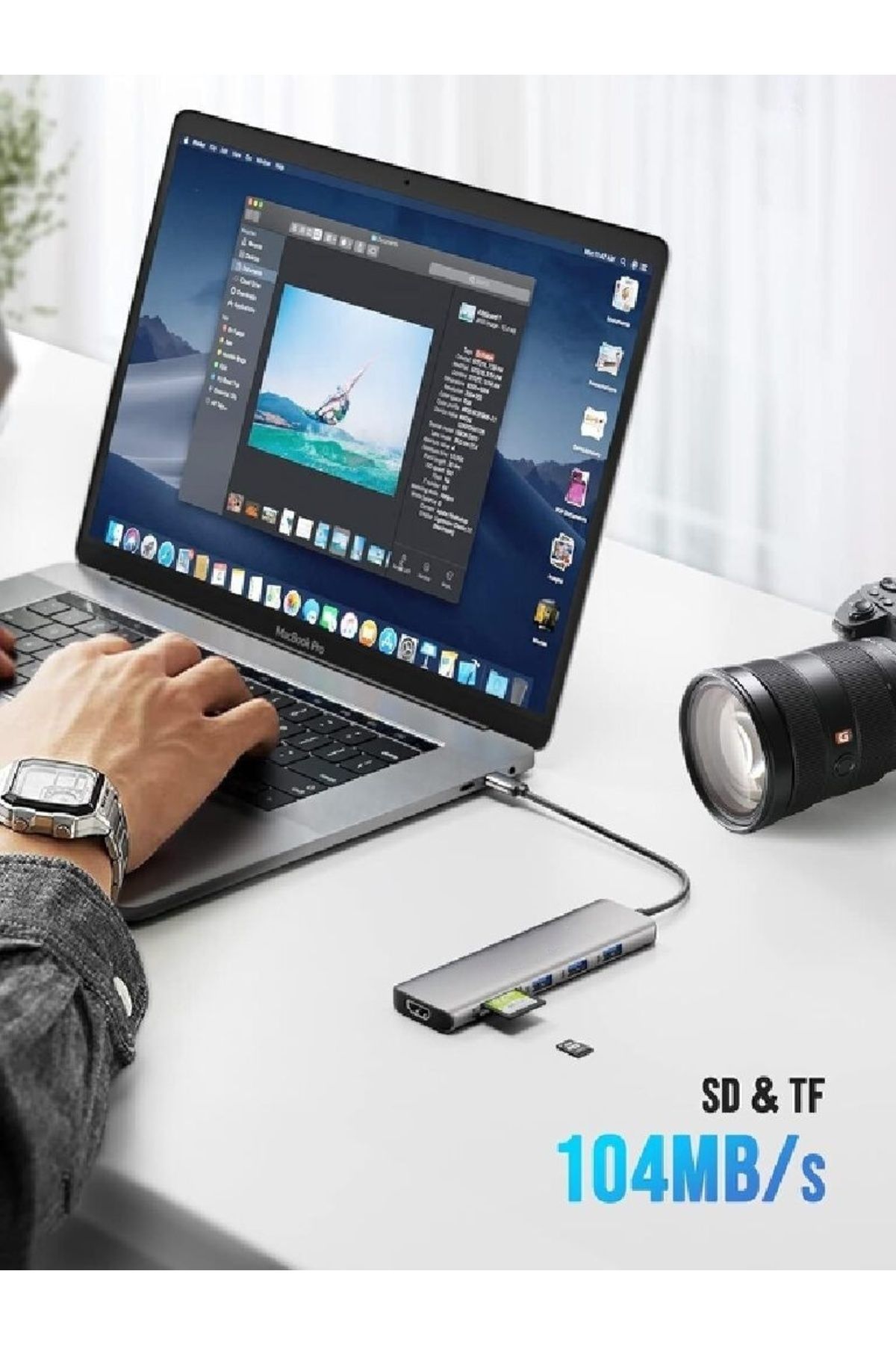 COOYA-8-in-1 USB C Hub with 4K HDMI Output, 100W Power Delivery, USB 3.0 5Gbps Port 5