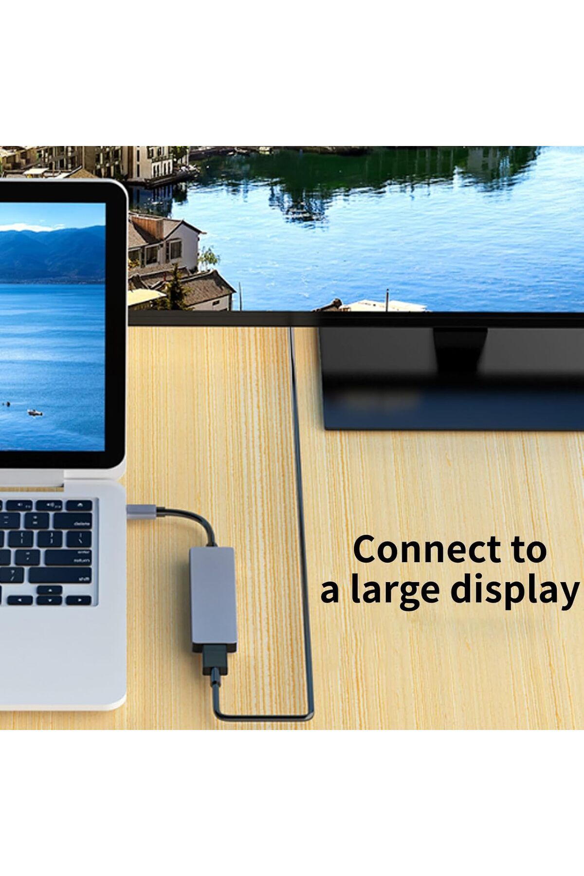 COOYA-USB C Hub,with 4K HDMI,PD Power Delivery,RJ45 Ethernet,SD/TF Card Reader,Laptop Docking Station 6