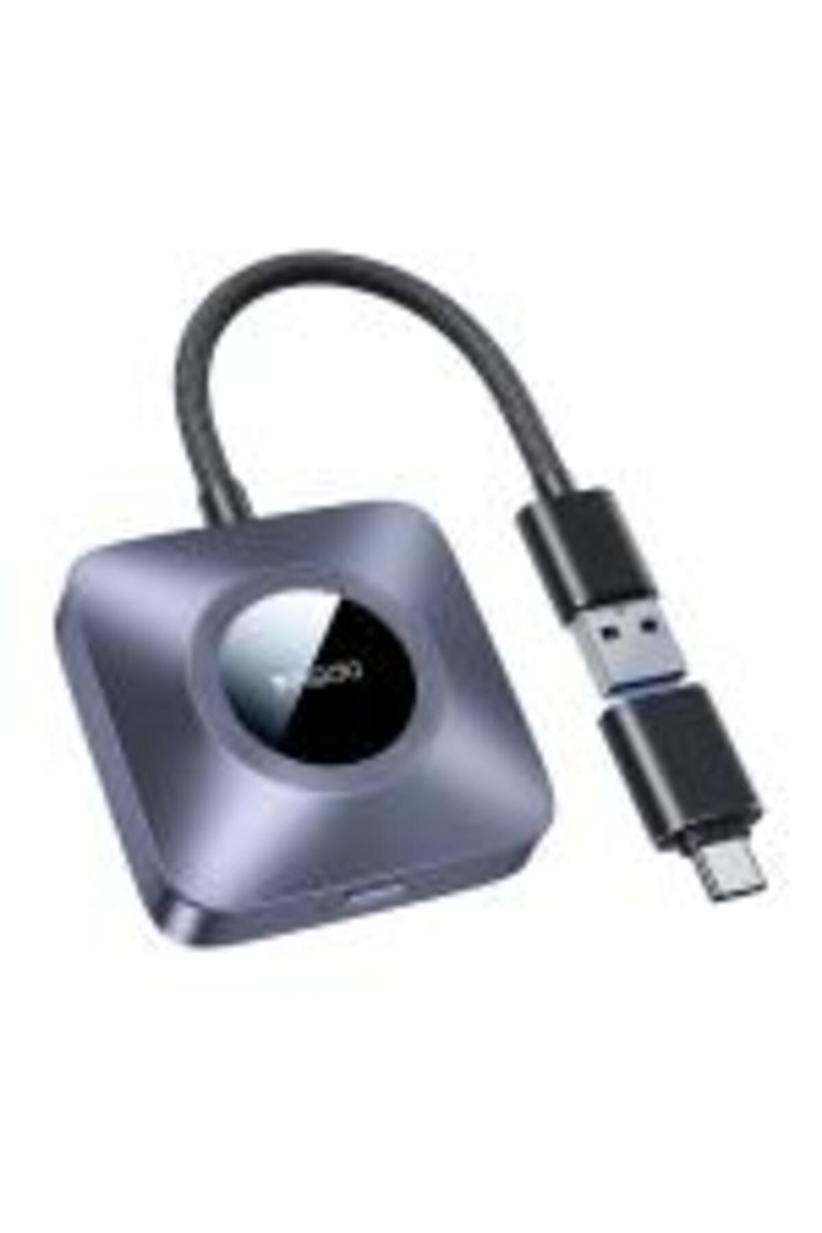Yesido-KM23 CarPlay لاسلكي مع محول USB إلى Type-C (رمادي) 1