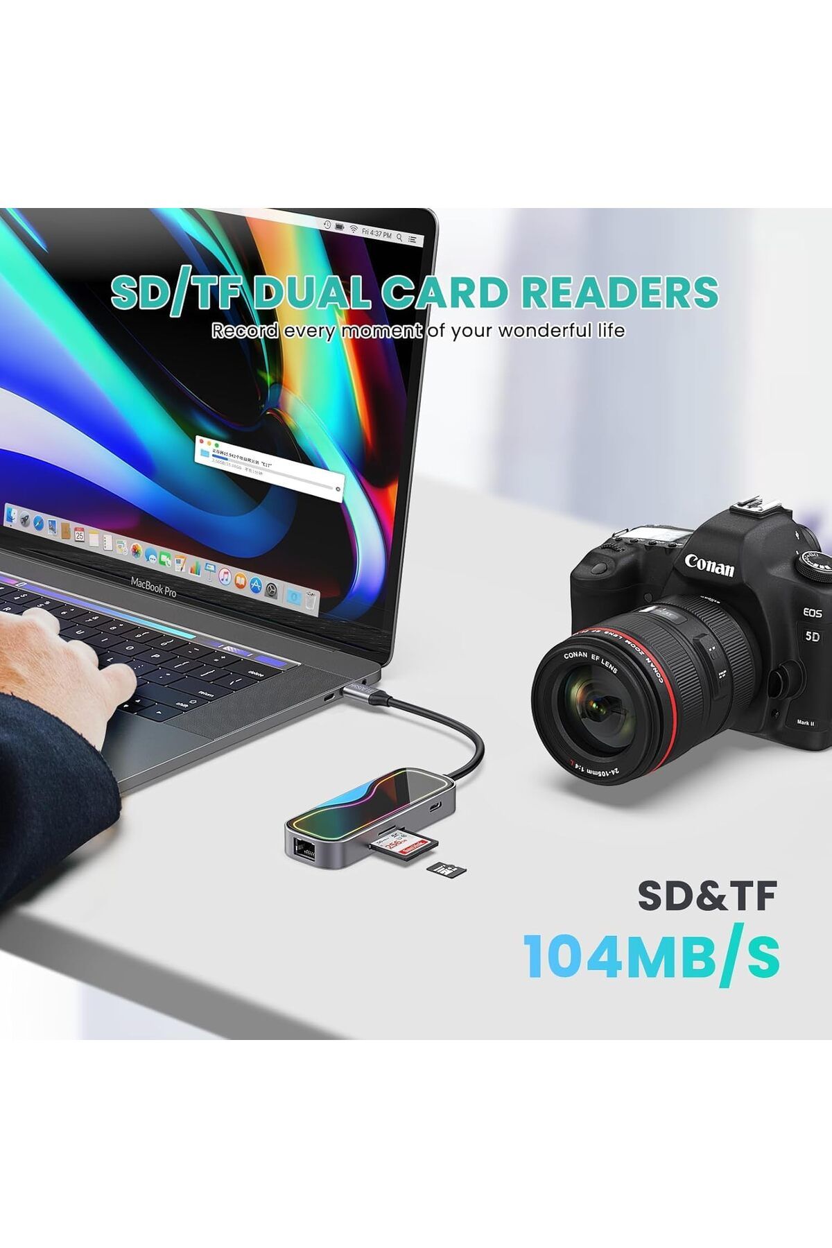 COOYA-محطة إرساء USB C، إيثرنت RJ45، موزع 7 في 1 100 واط PD، 3 منافذ USB 3.0، موزع محول متعدد المنافذ 6