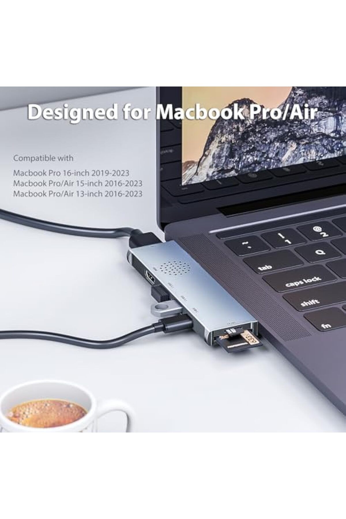 COOYA-موزع USB C، شاشة ثلاثية 7 في 2، منفذ HDMI 4K@30Hz، 100 واط PD، 2*USB 3.1، قارئ بطاقات SD وMicro SD 3