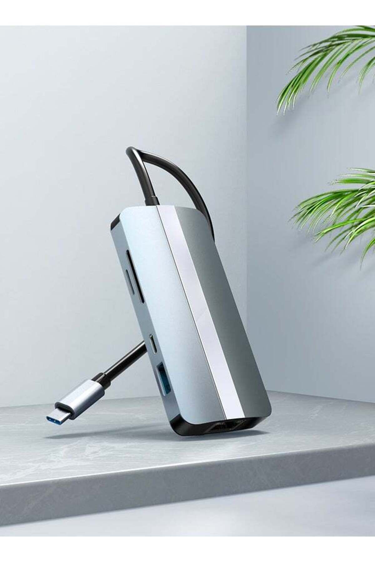 COOYA-محطة إرساء USB C Hub، 9 في 1 مع شحن PD بقوة 100 وات، منفذ HDMI بدقة 4K، قارئ بطاقات SD/TF، مؤشر LED 7