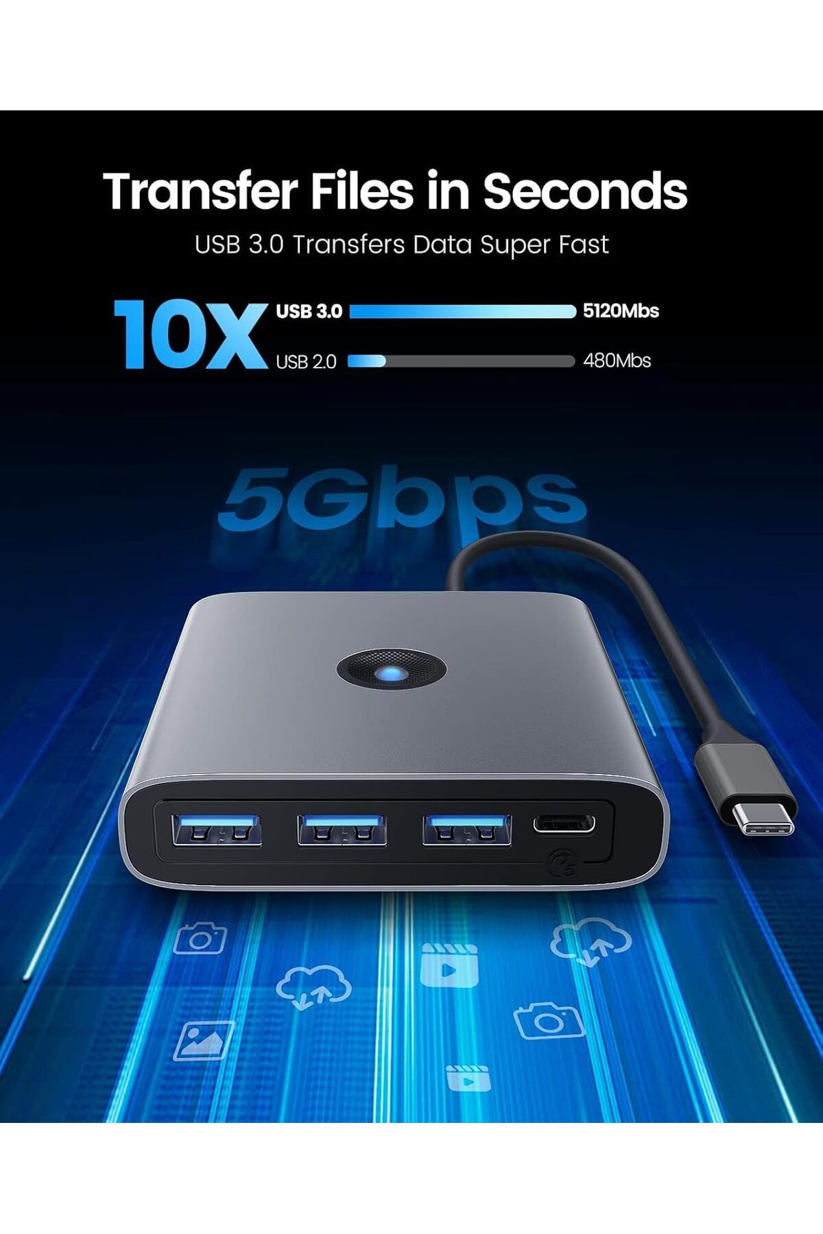 COOYA-USB C Docking Station, 6 in 1 USB C Hub with 4K HDMI, 100W PD Charging, Compact and High-Speed USB C 4