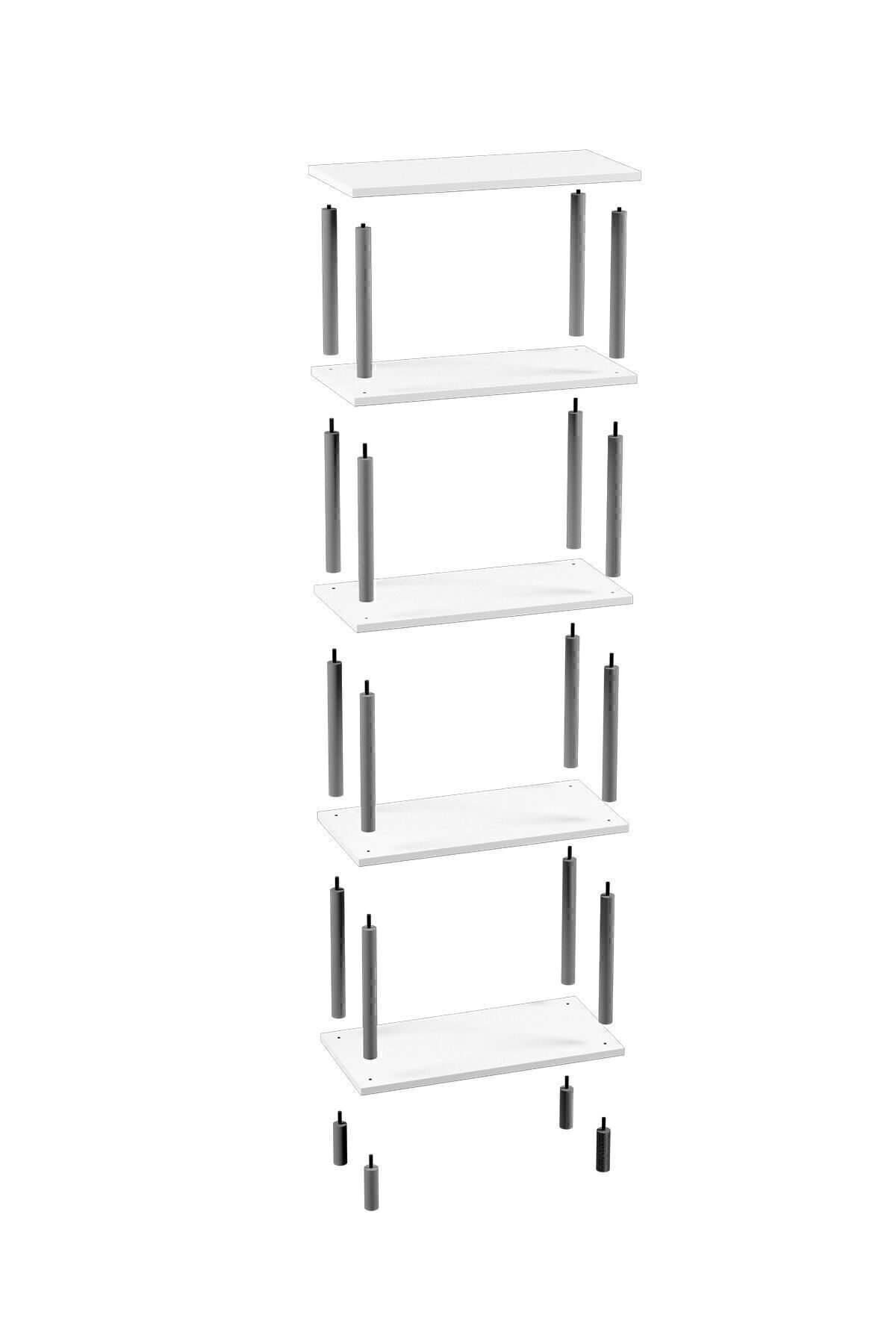 interGO-Modern Bookcase With 5 Shelves - Storage Shelving Unit for Home or Office - Atlantic Pine Pattern 7