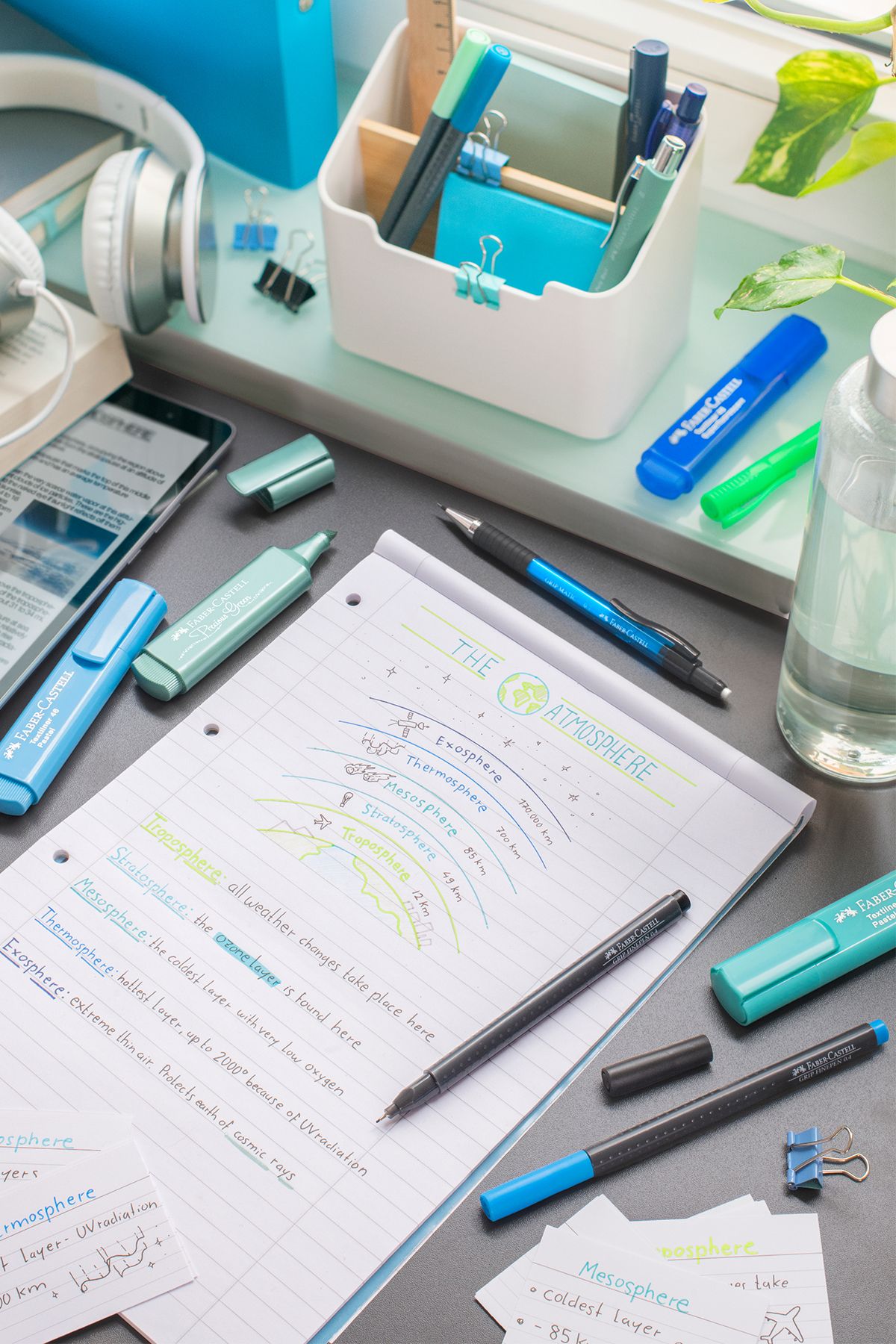 Faber Castell-مجموعة أقلام رصاص ذات رأس رفيع من Grip Finepen، 30 قطعة، ألوان باستيل ونيون، رأس دقيق 0.4 مم، جسم مثلث 3