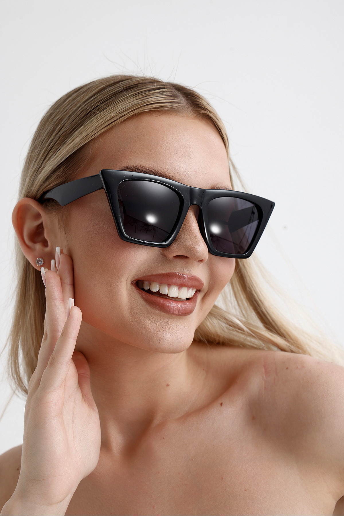 KAMPANİX-New Season Slanted Patterned Stylish Women's Sunglasses 2