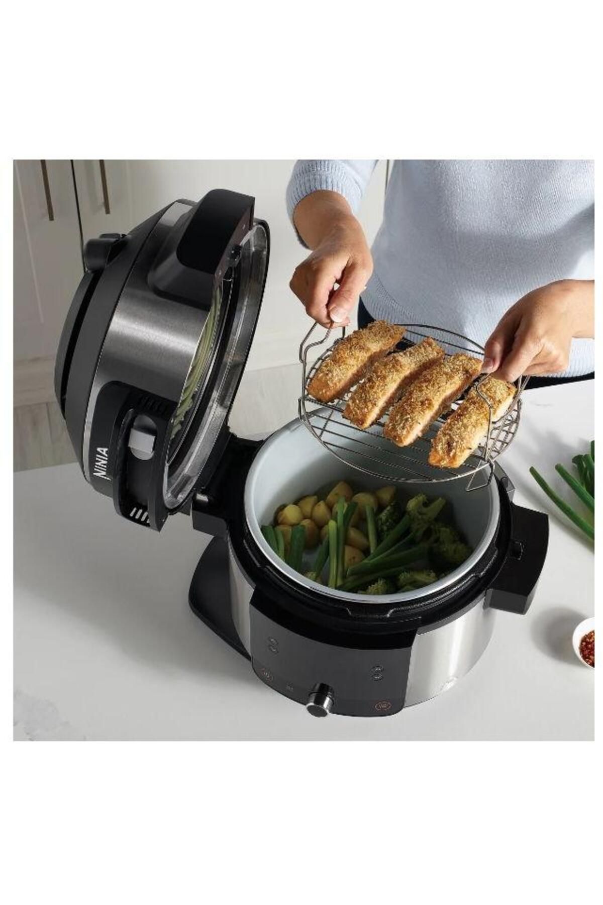 NINJA-Multicooker 11 in 1 Ninja OL550EU, 1460 W, 6 L, 11 programe (Negru/Argintiu) 5