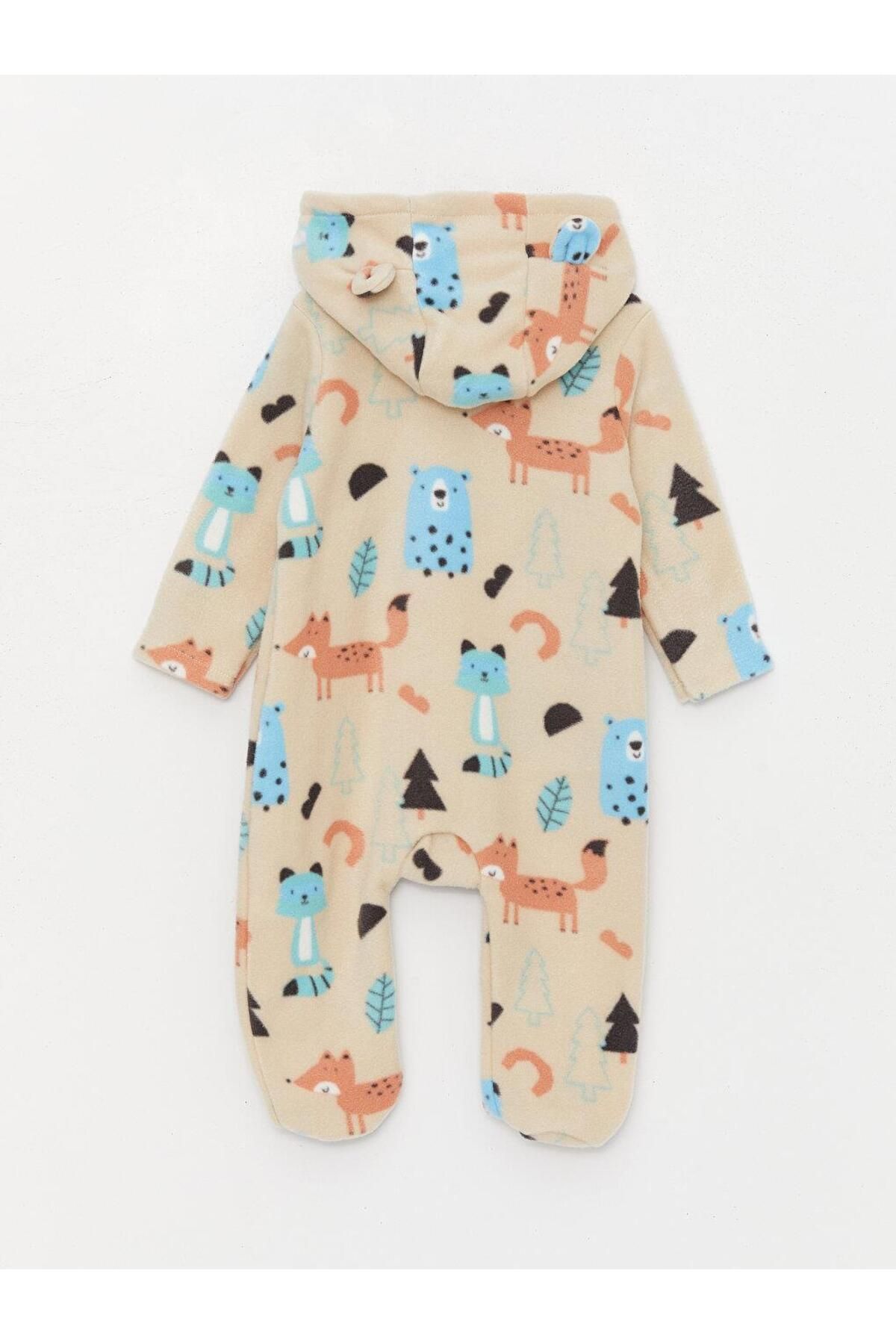 LC Waikiki-Lw - Hooded Baby Boy Jumpsuit (0-12 Months with Booties, 12 Months Without Booties) 3