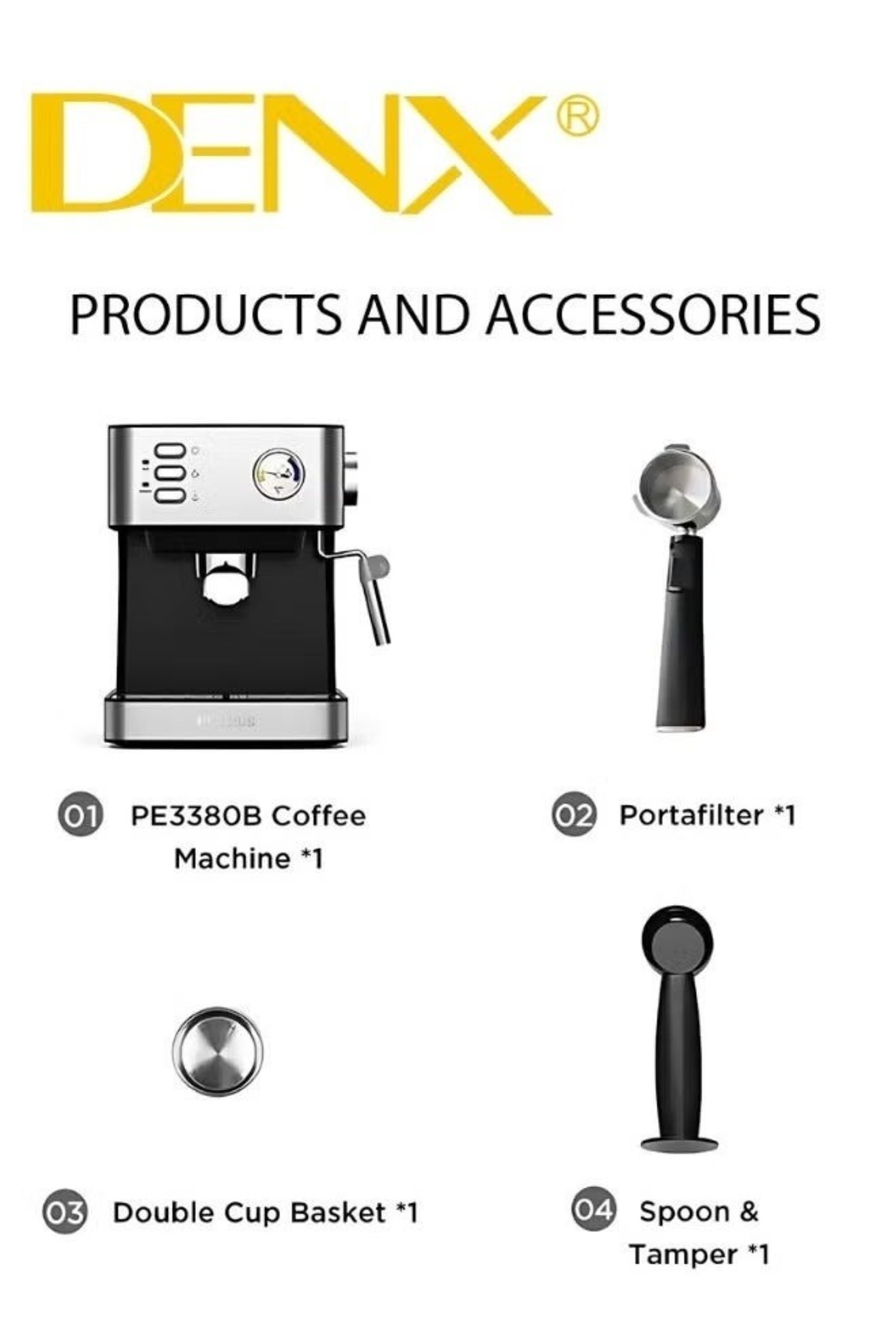 Denx-1.6L 850W Espresso, Milk Frothing, Cappuccino, and Latte Maker at Home 8