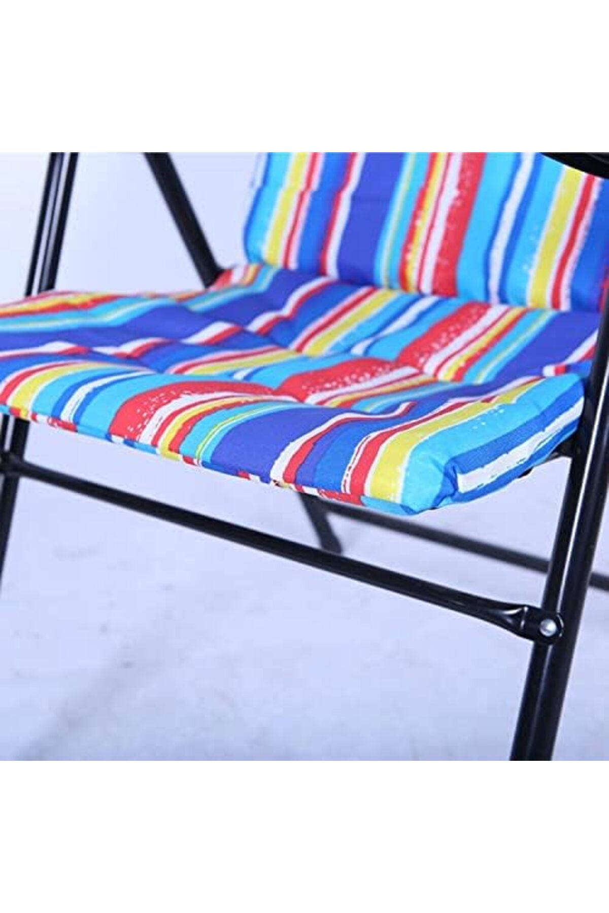 كرسي تخييم خارجي قابل للطي بتصميم مخطط على الطراز التراثي