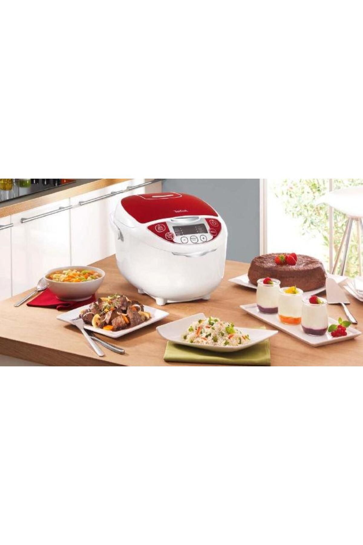 TEFAL-Multicooker Tefal Fuzzy Logic RK705, 600 W, 10 programe, 5 L (Alb/Rosu) 5