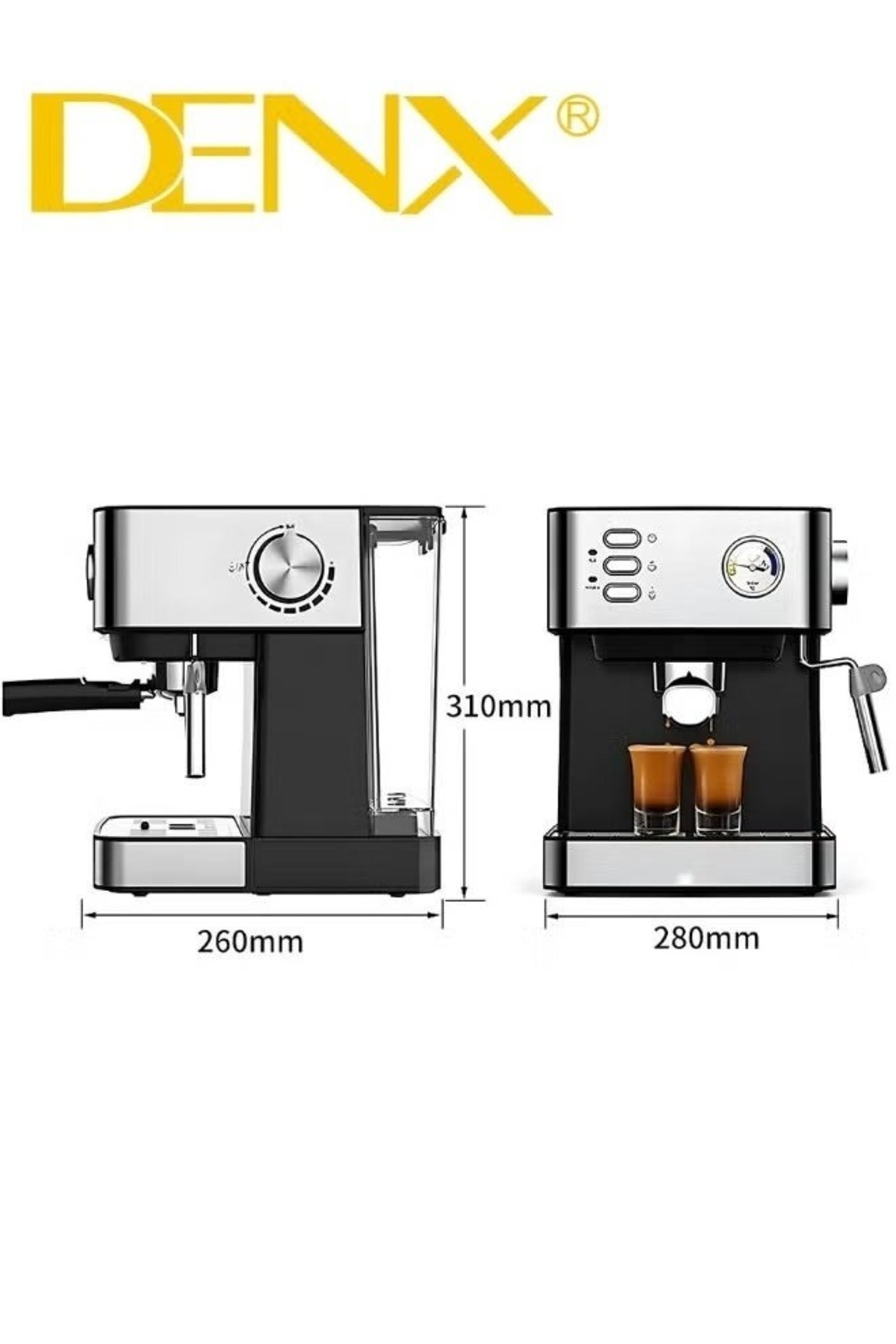 Denx-1.6L 850W Espresso, Milk Frothing, Cappuccino, and Latte Maker at Home 7