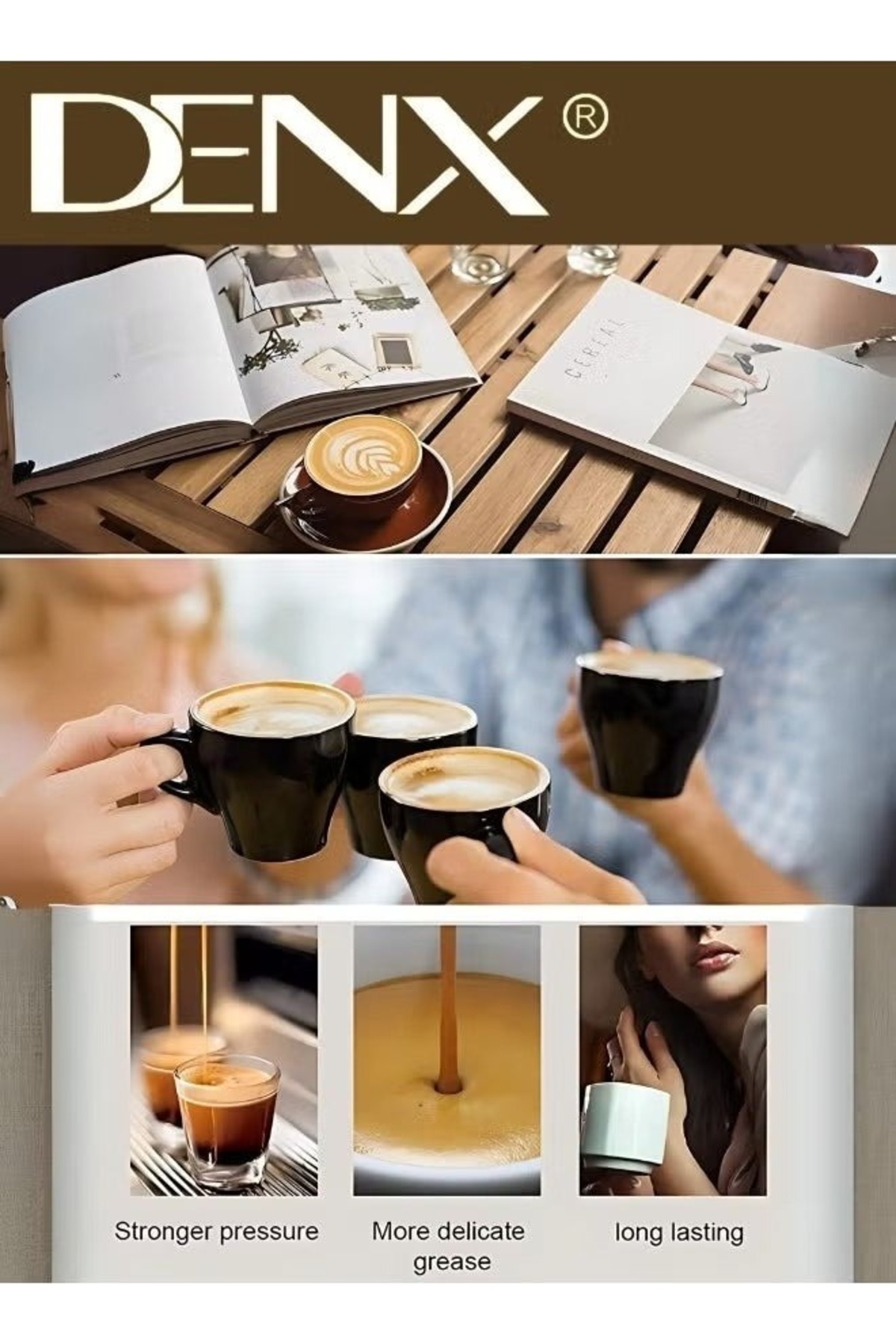 Denx-1.6L 850W Espresso, Milk Frothing, Cappuccino, and Latte Maker at Home 6