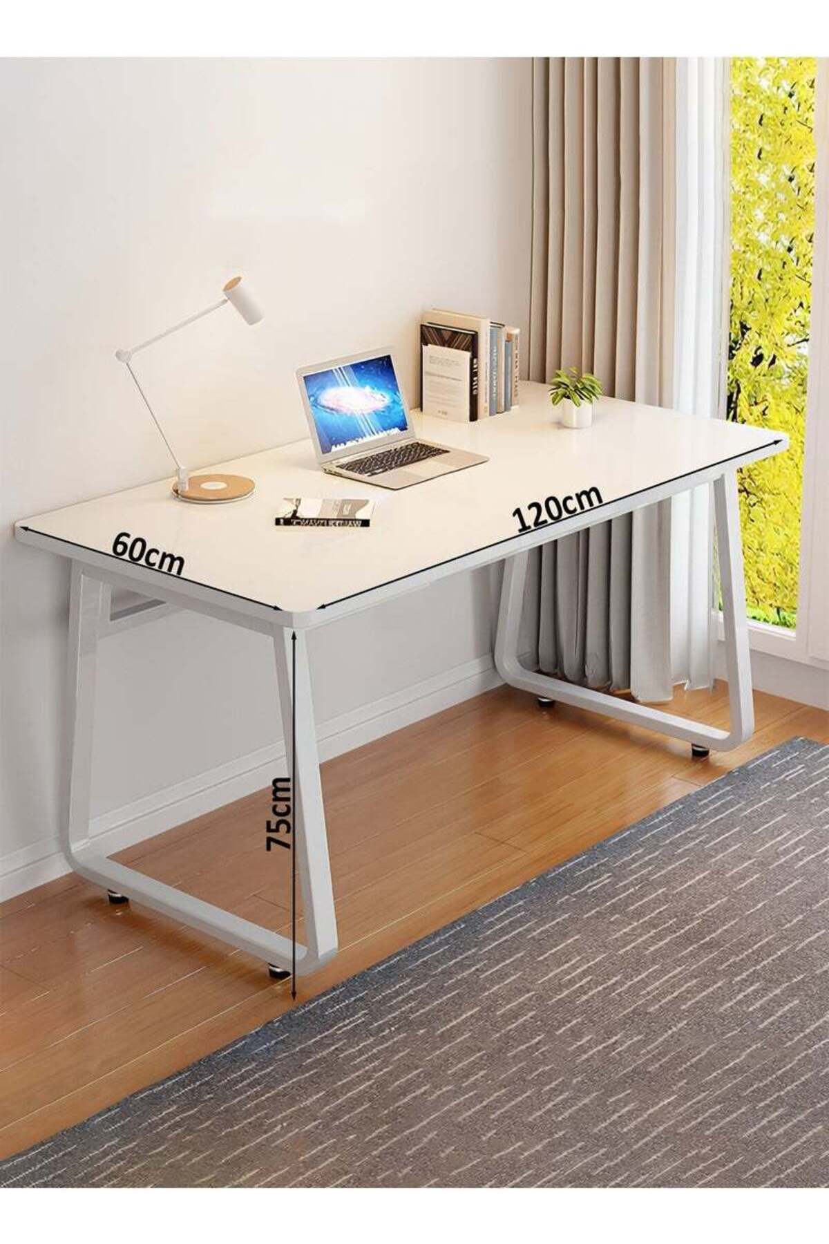 Taimi-Modern simple design computer desk home student desk study office table white color-120x60x75cm 1