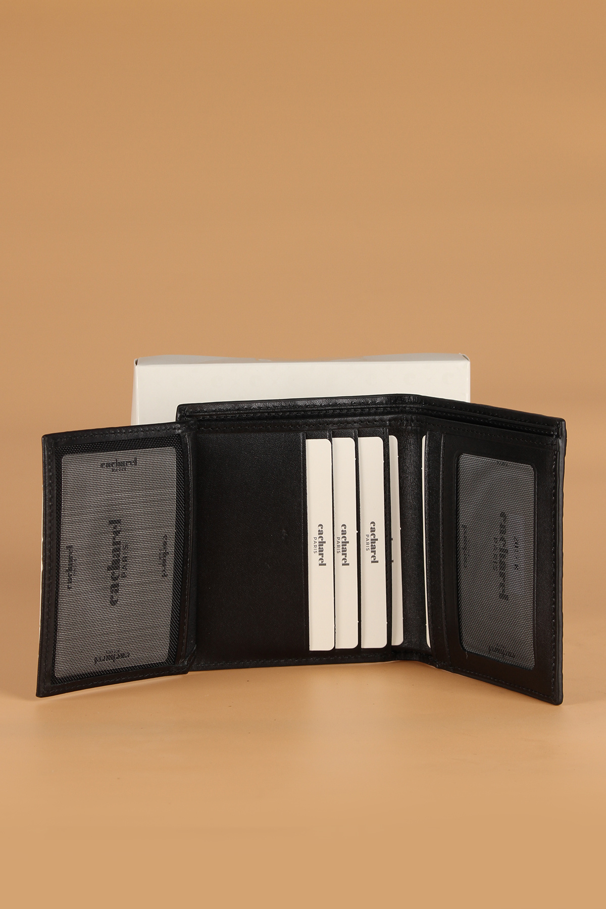 Cacharel-2017 Upright Men's Wallet - Real Leather - Card Holder Straw - Fog Spare Party 4