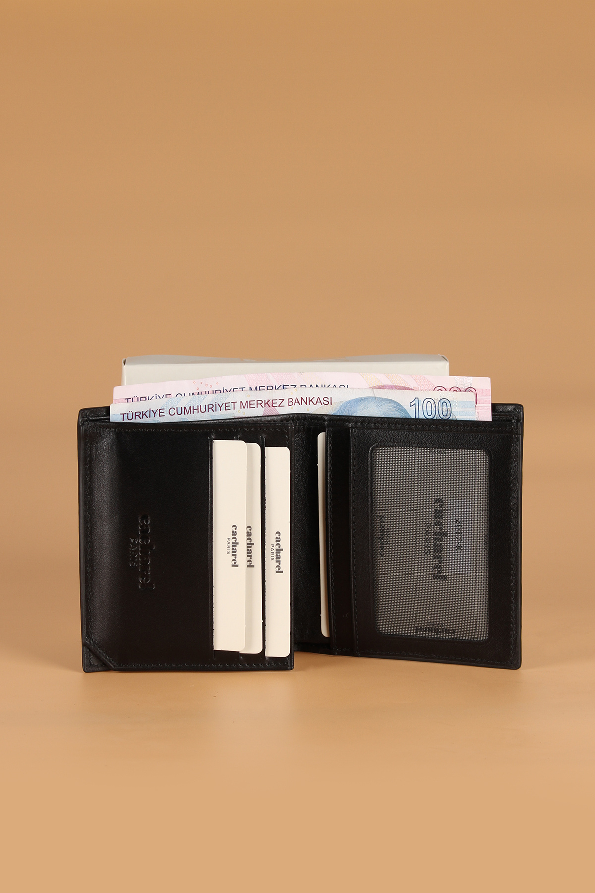 Cacharel-2017 Upright Men's Wallet - Real Leather - Card Holder Straw - Fog Spare Party 3
