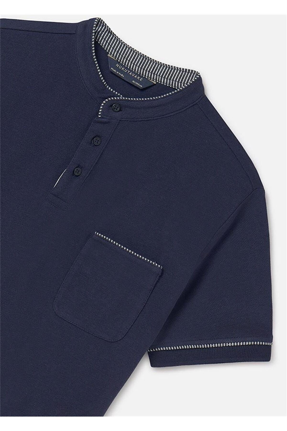 MAYORAL-Boy's Mao Collar T-Shirt Navy Blue 6131 6