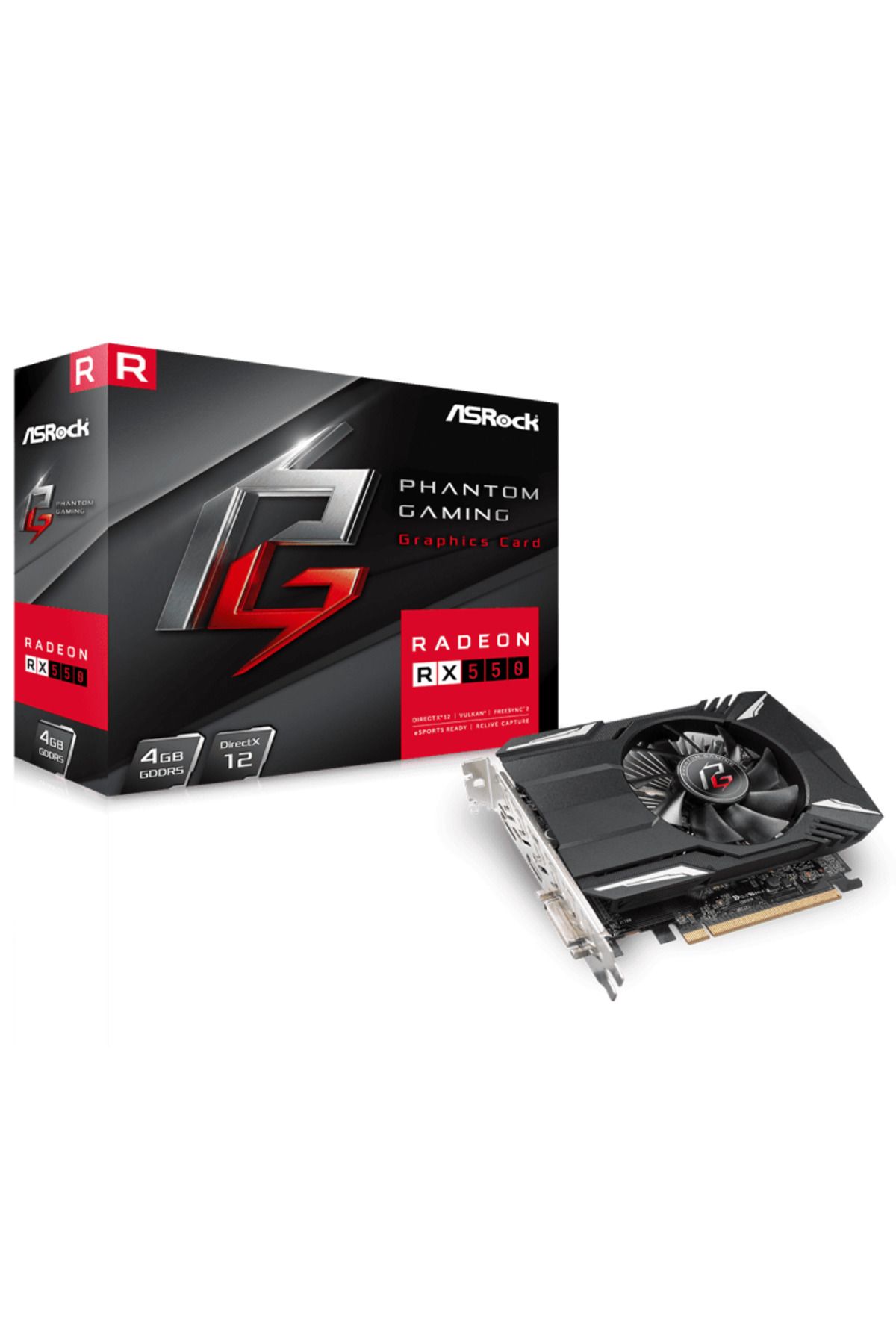 ASROCK-Placa video ASRock Radeon RX 550 Phantom Gaming 4GB GDDR5 128-bit 5