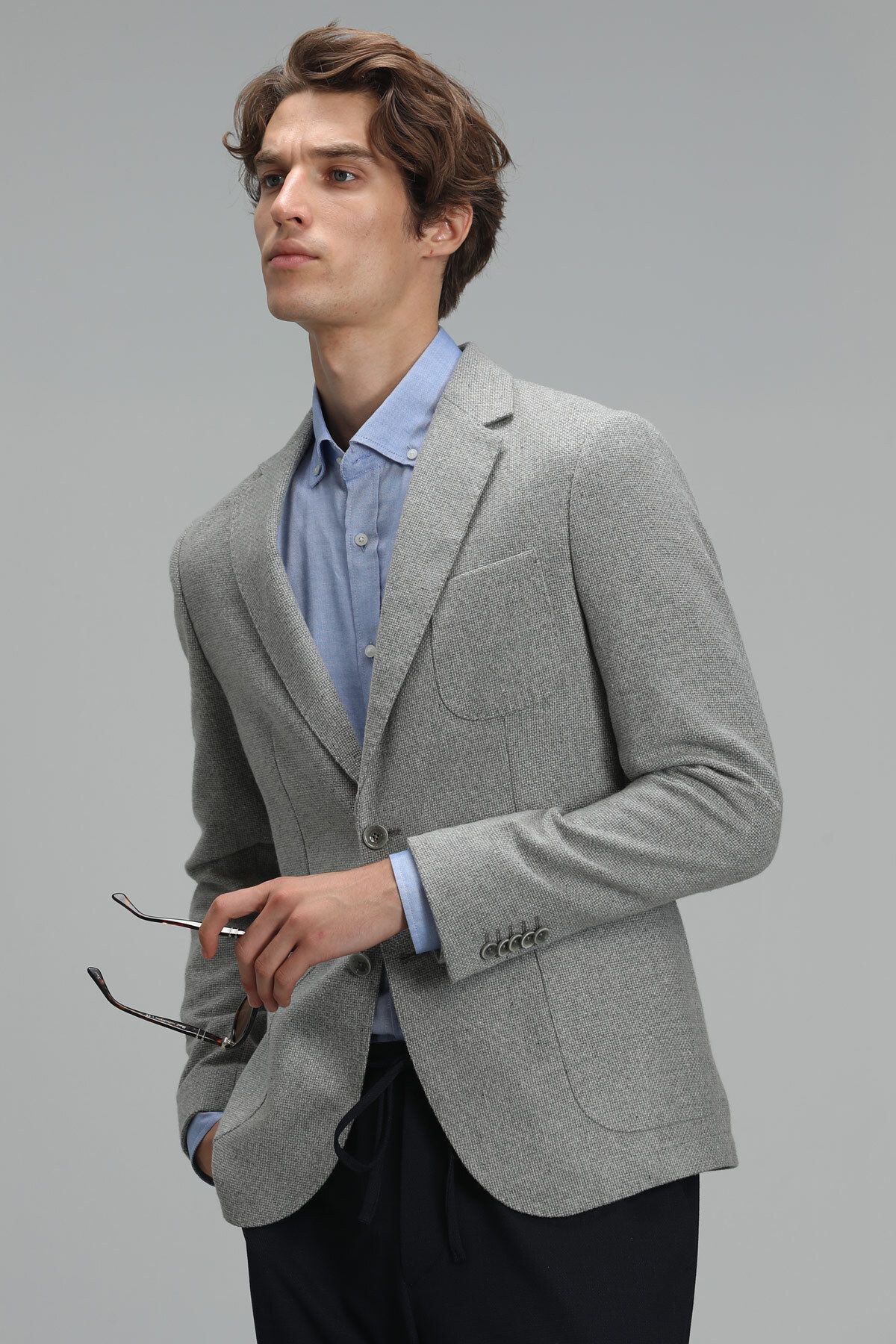 Lufian-Sacou blazer pentru bărbați Erla Sports Slim Fit, gri 2