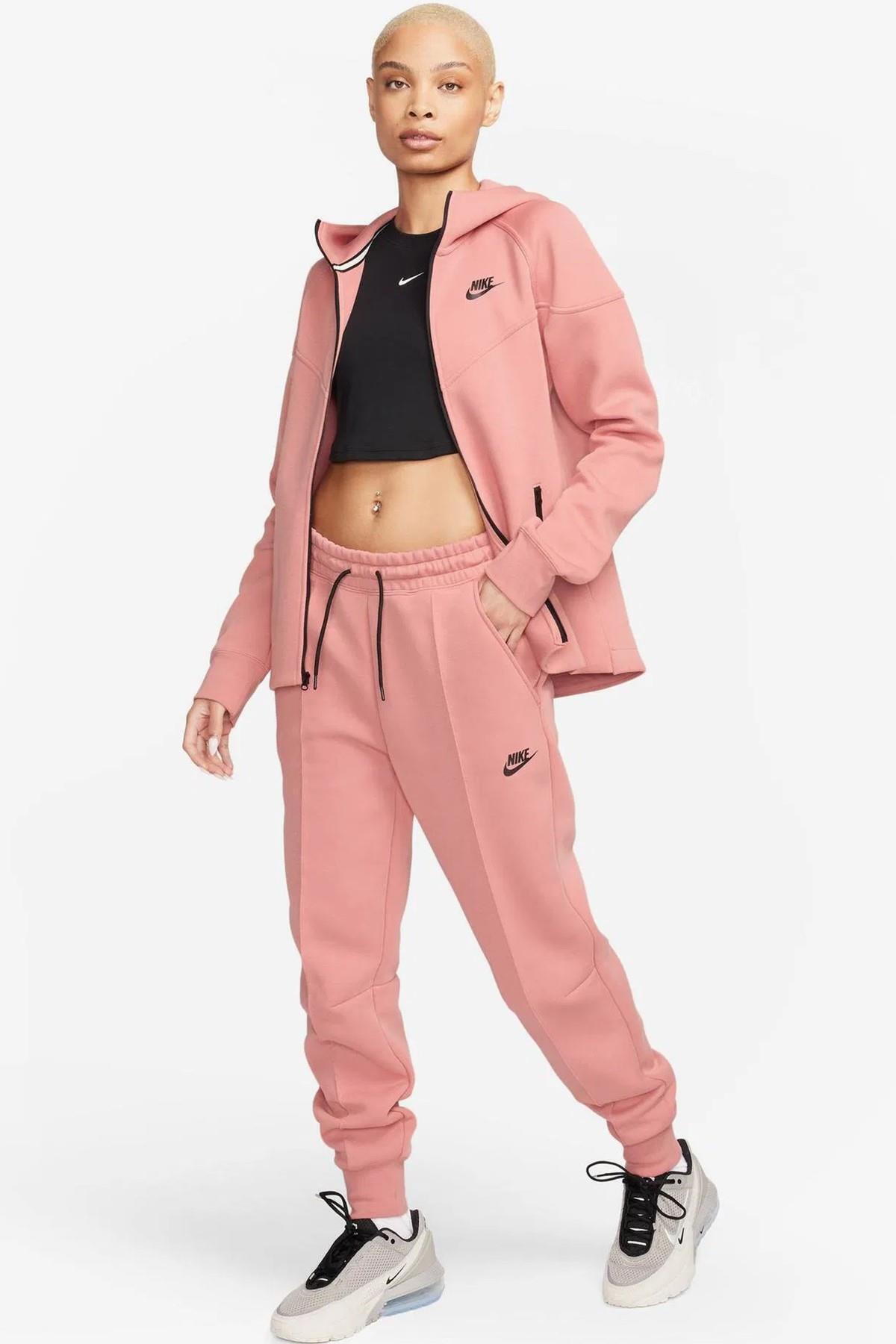 Nike-Tech Fleece Mid Rise Jogger Women's Sweatpants - Pink 6