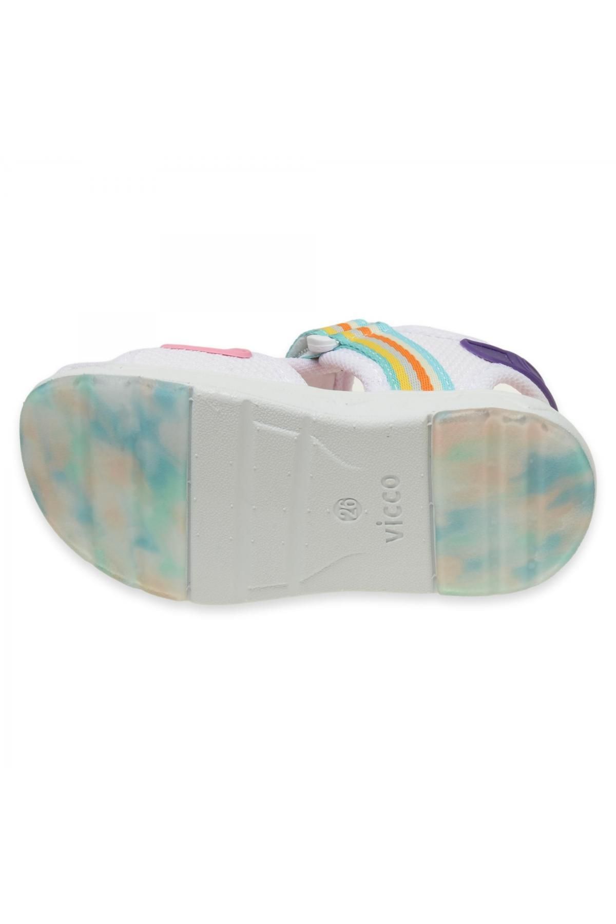 صندل سفید دخترانه و پسرانه بچگانه 332.p24y24y202 Flow II Boylon Phylon Sandals Kids Vicco