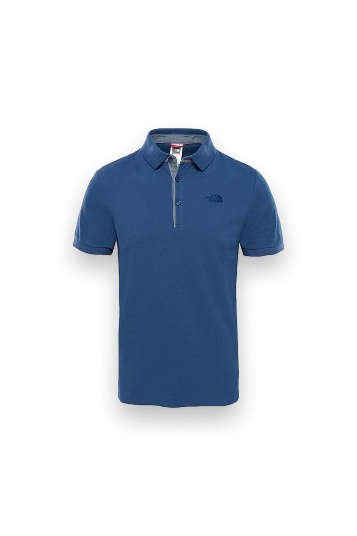 The North Face Nf00cev4 Premium Polo Piquet-eu Mavi Erkek T-shirt