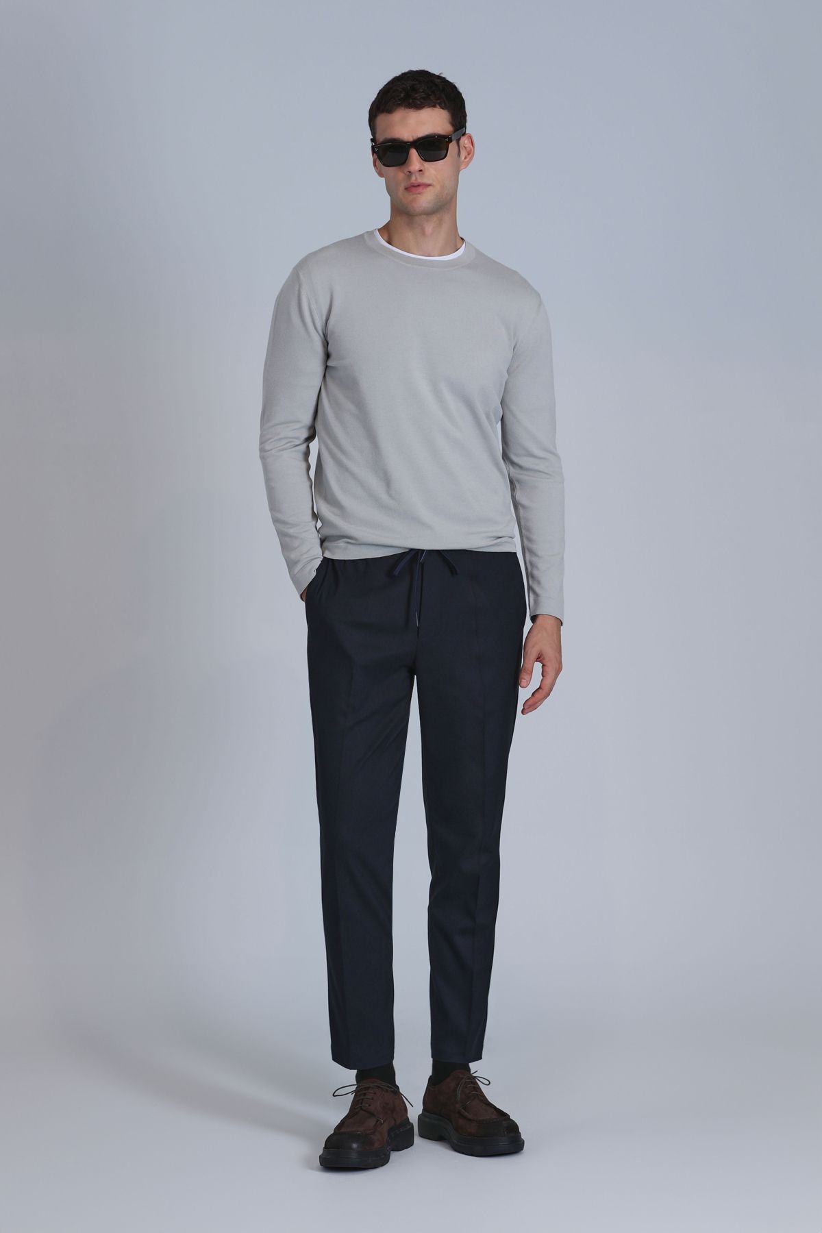شلوار مردانه Glen Sports Chino Slim Fit آبی سرمه ای Lufian