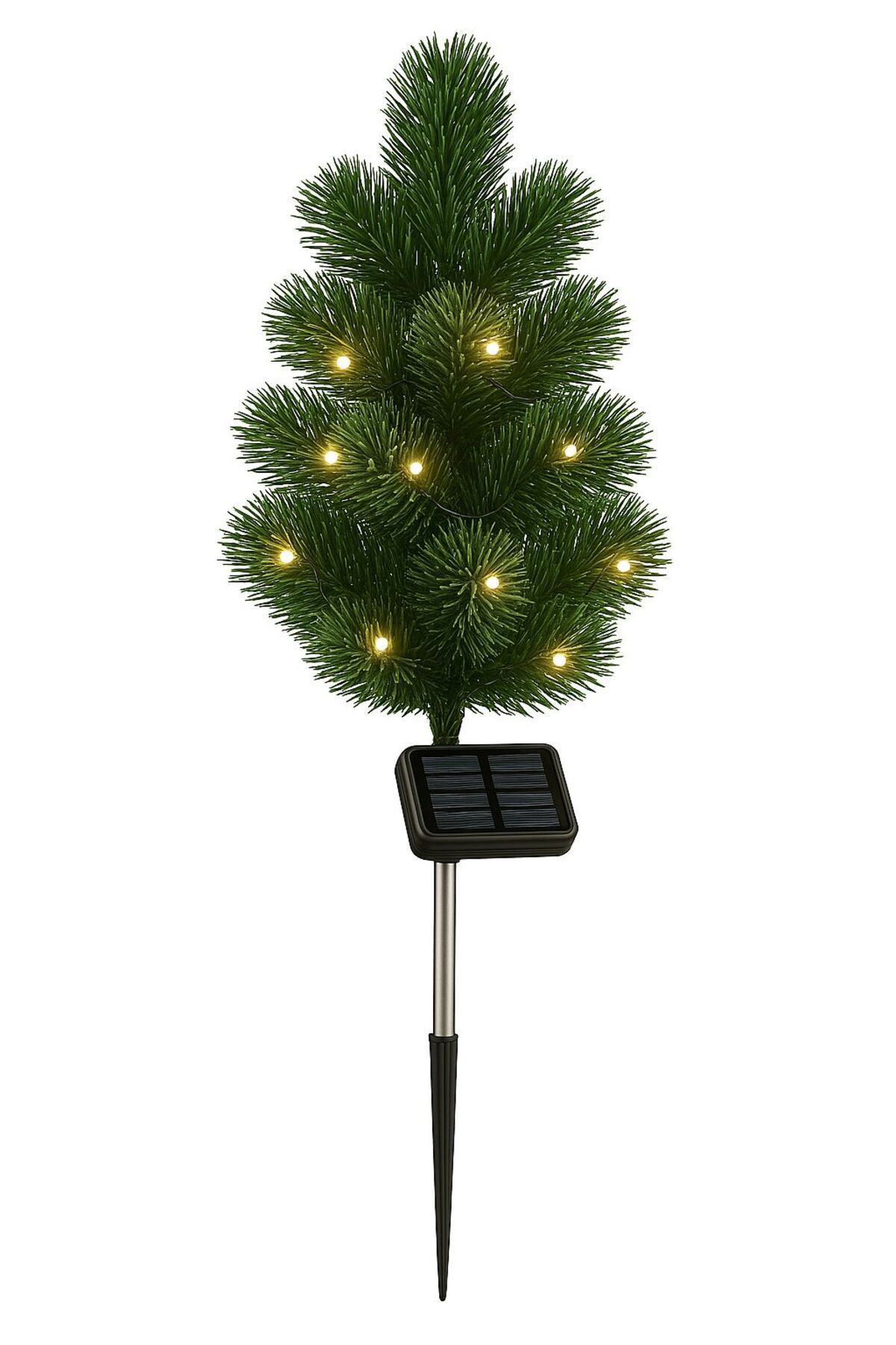 Dream Plus 1 Adet Solar Güneş Enerjili Sarı Gün Işıklı Çam Ağacı Dekoratik Bahçe Ve Saksı Süsü Led Işık