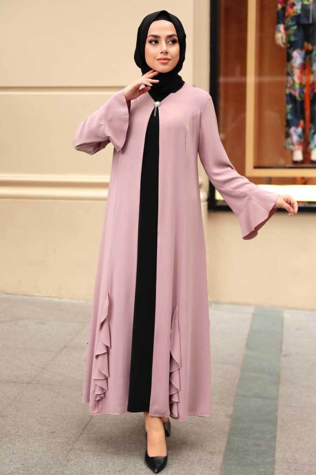 Neva Style-Βολάν Λεπτομερής Πούδρα Hijab Abaya 1535pd 1