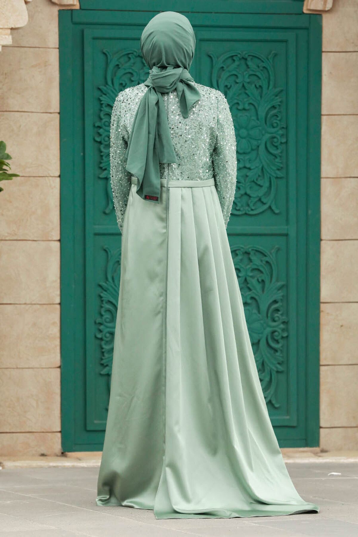 Neva Style-Sequin Embroidered Çağla Yeşilitesettür Evening Dress 2311Cy 4