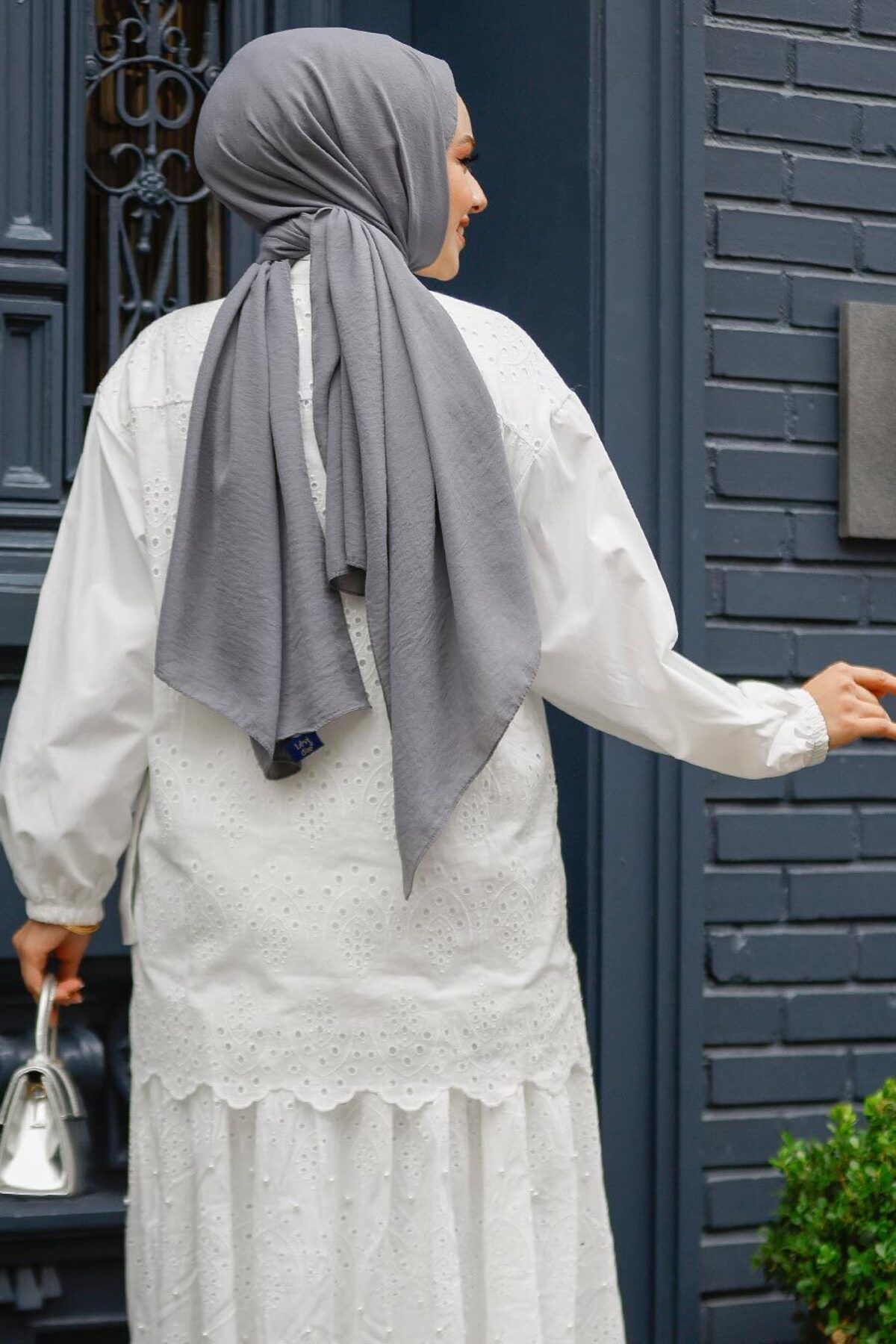 Neva Style-Λευκό Κορδόνι Hijab Tunik - 14261B 4