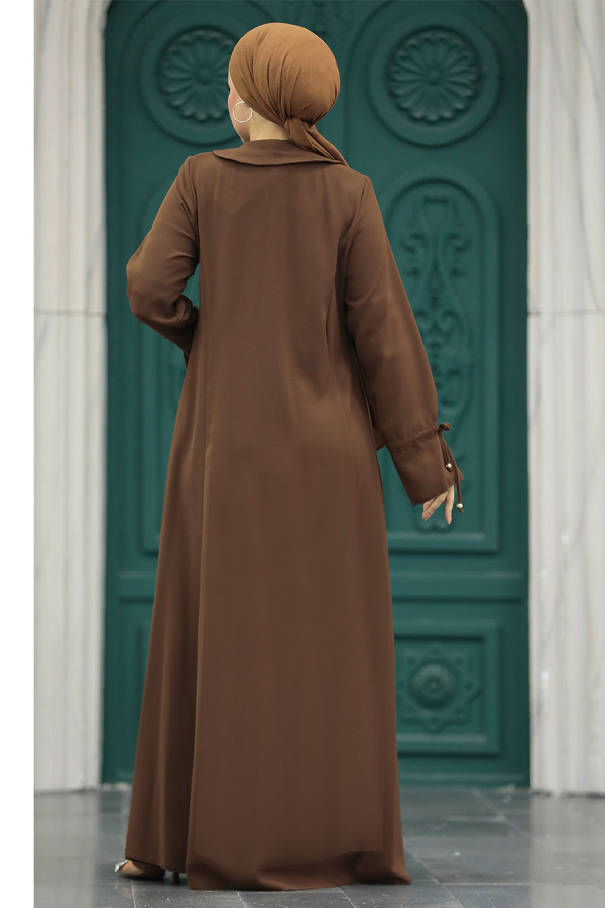 Neva Style-Baby Collar Brown Hijab Ferace 20021kh 4