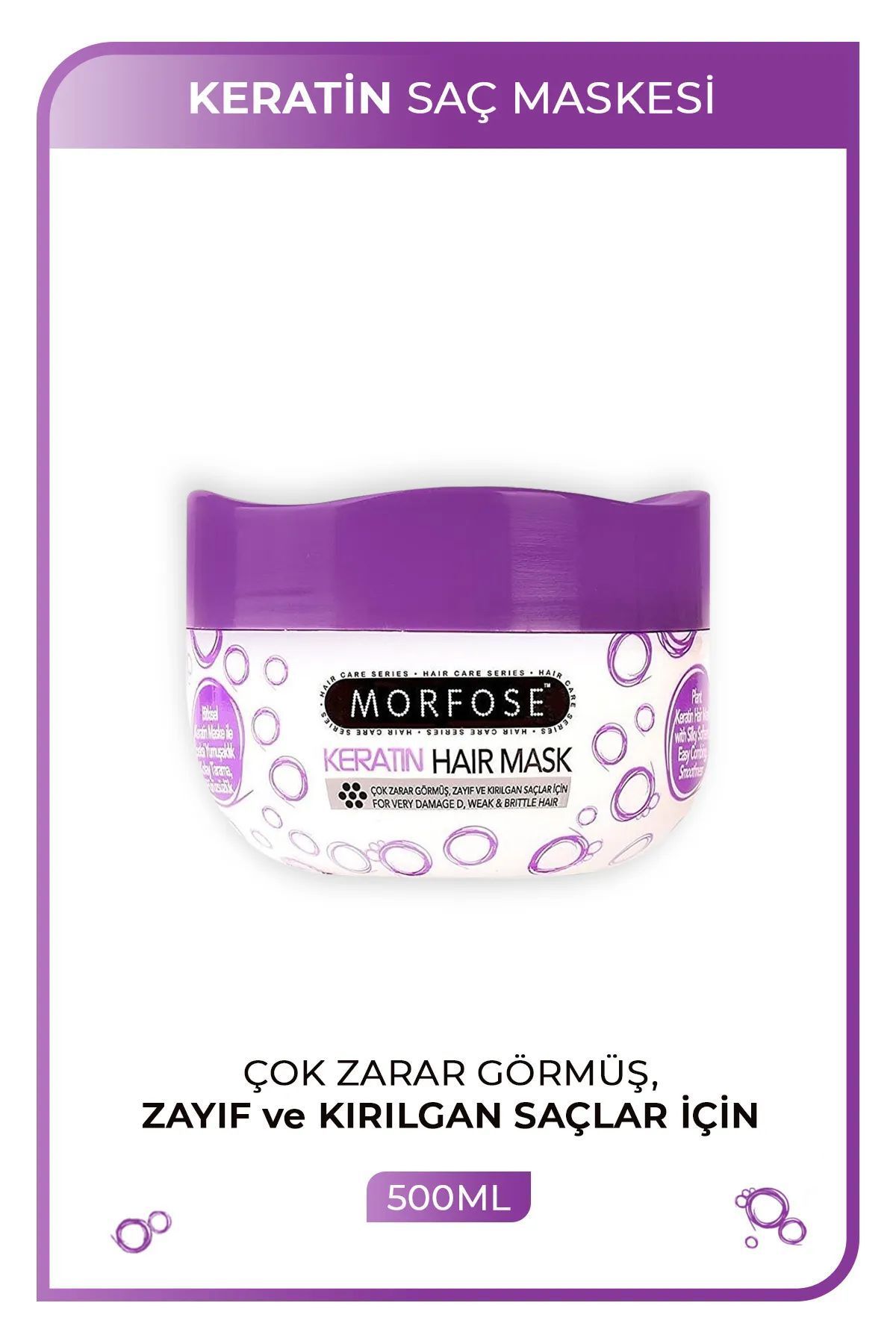 Nurum E Tİcaret Keratin Saç Maskesi 500 ML - Yıpranmış Saçlar için - mrfs