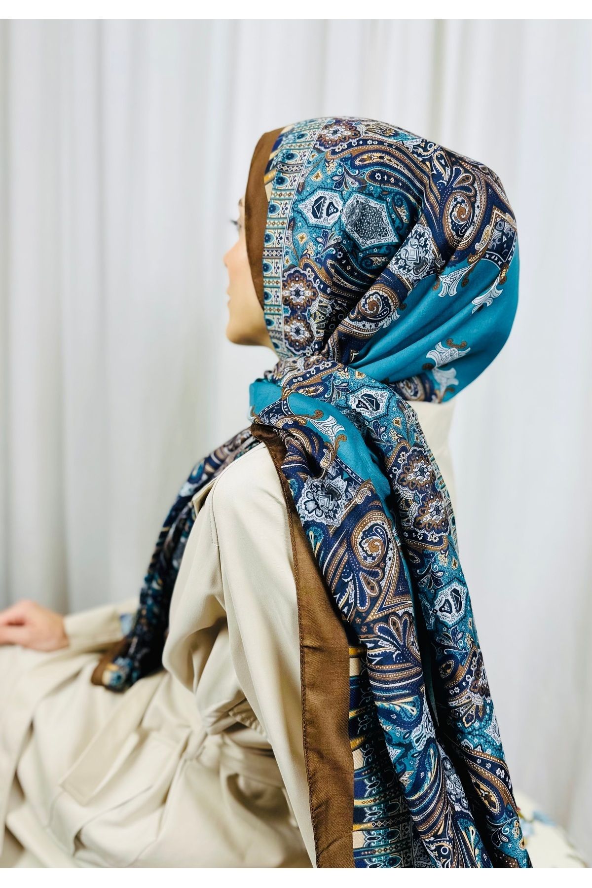 kubbe-Intense Retro Pattern Soft Cotton Shawl - Capture a Peaceful and Stylish Style with Retro Ethnic Pattern 6