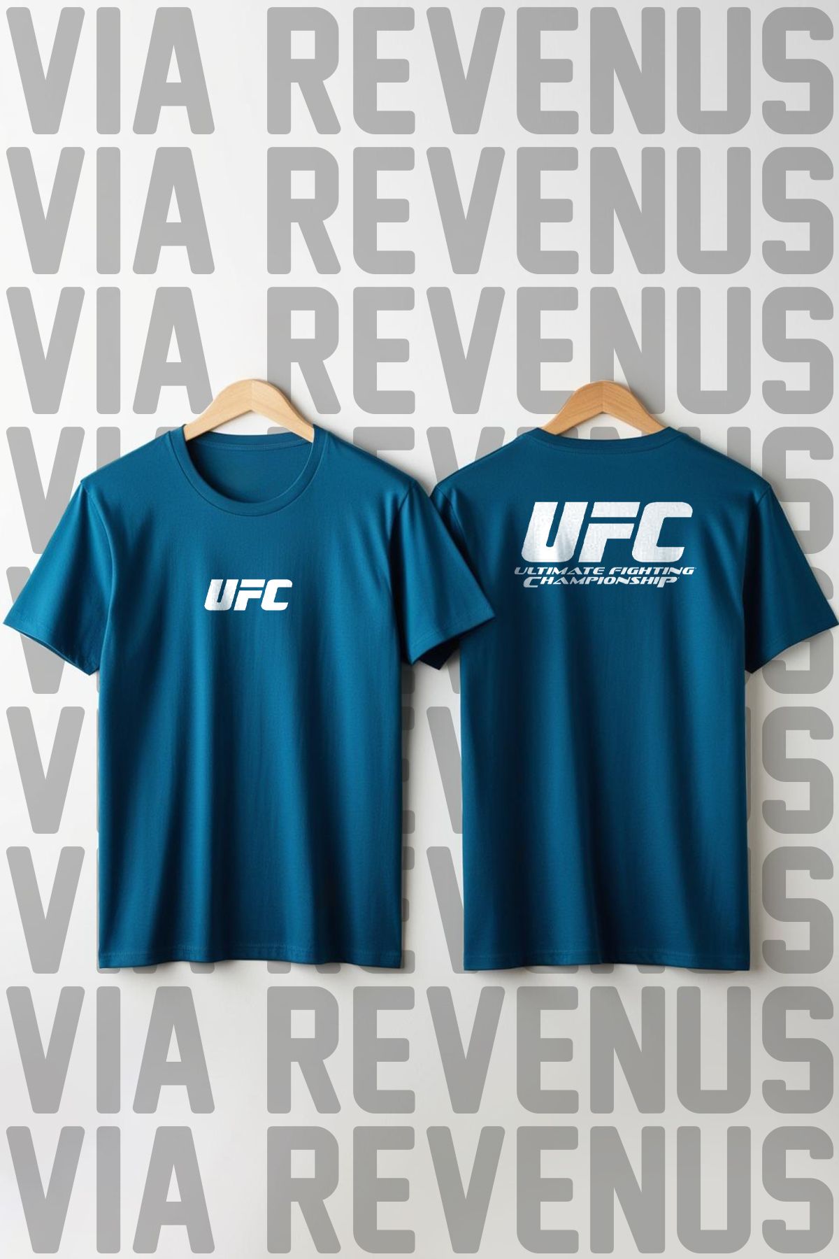 Vordevia Tricou Unisex Ufc Cu Decolteu - Imprimat Cu Potrivire Largă Unisex - L