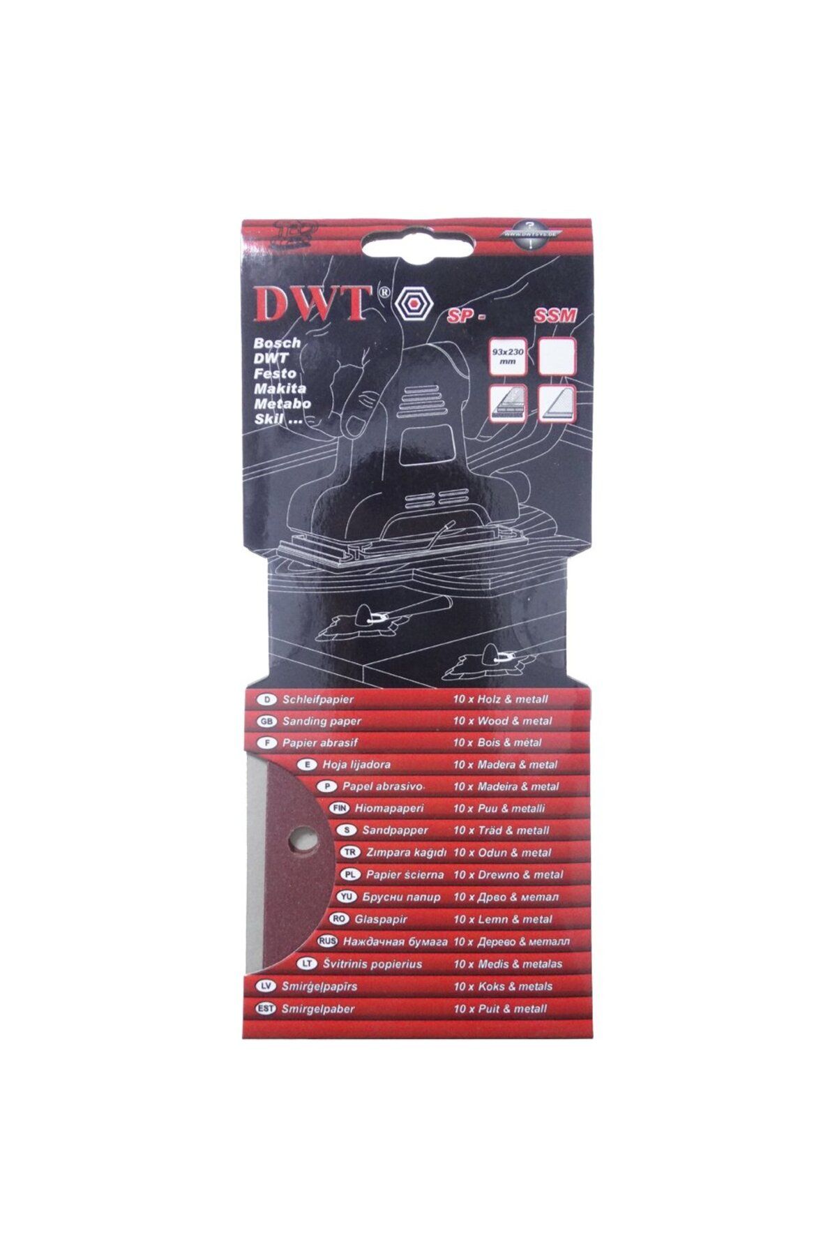 DWT Sp-320ssm Dikdörtgen Delikli Zımpara Kağıdı 93x230mm 320 Kum