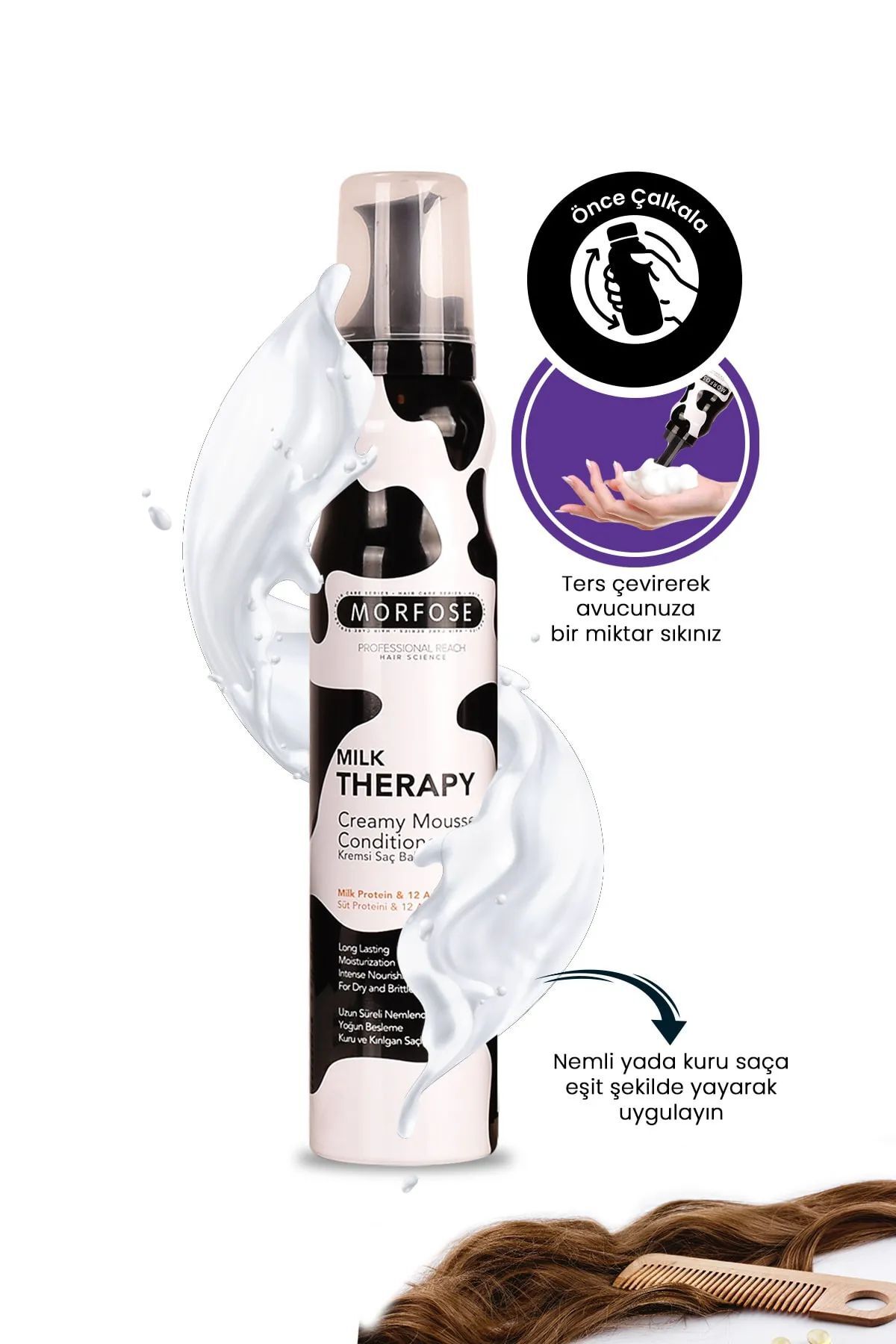 Milk Therapy Kremsi Saç Bakım Köpük 350 ML - Besleyici Koruyucu - mrfs — XMLT623987412996 — تصویر 2 از 2