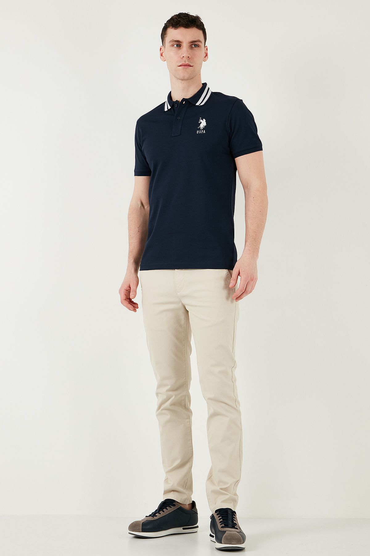U.S. Polo Assn.-U.S. Polo Cotton Slim Fit Regular Waist Skinny Leg Pants Men's Trousers G081Sz 0782098518 2