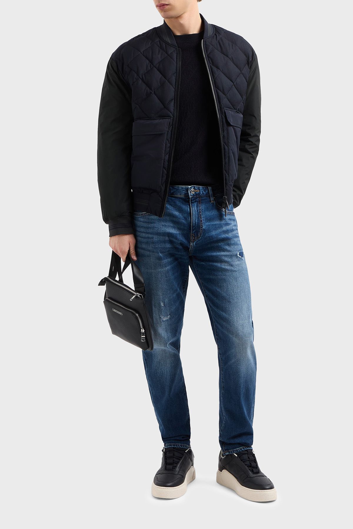 کش دار نخی باریک تناسب معمولی کمر راست شلوار جین مردانه JEANS XM000070 AF12965 Armani Exchange
