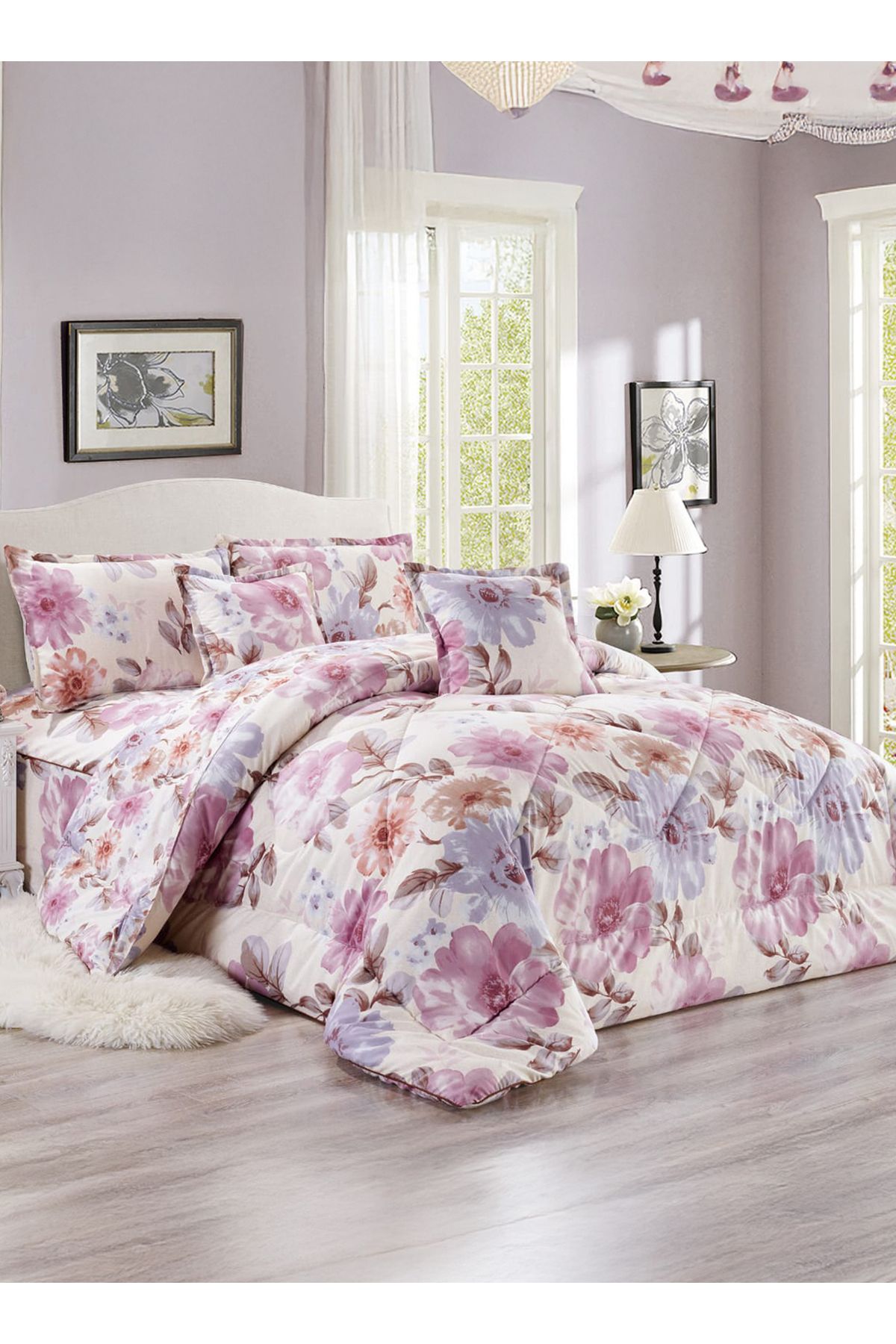 Generic-Comforter Set 4 Piece Single Size Elegant Bedspread Lightweight Comforter Suitable for All Seasons 1