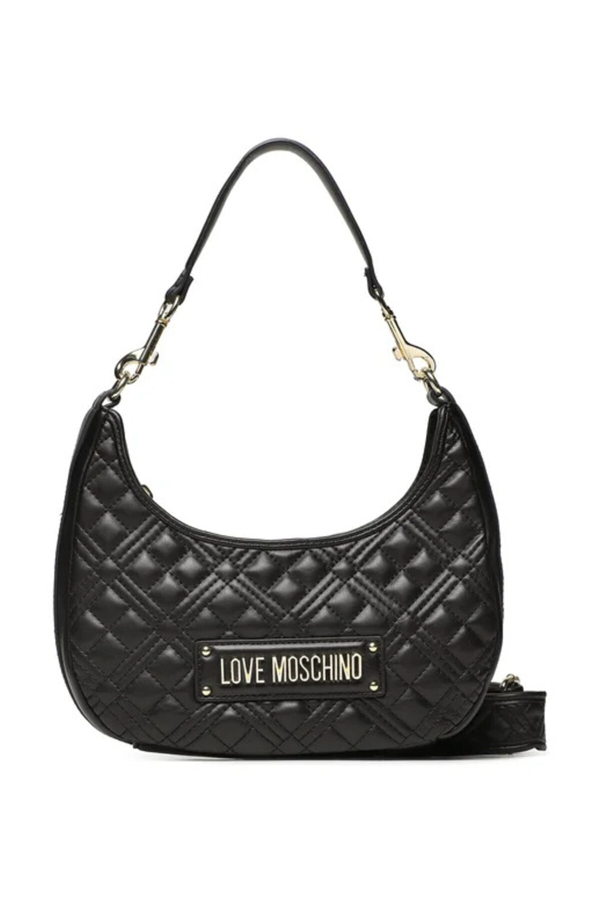 Love Moschino Regulowana torba na ramię z nadrukowanym logo i zamkiem błyskawicznym JC4068PP1HLA0000