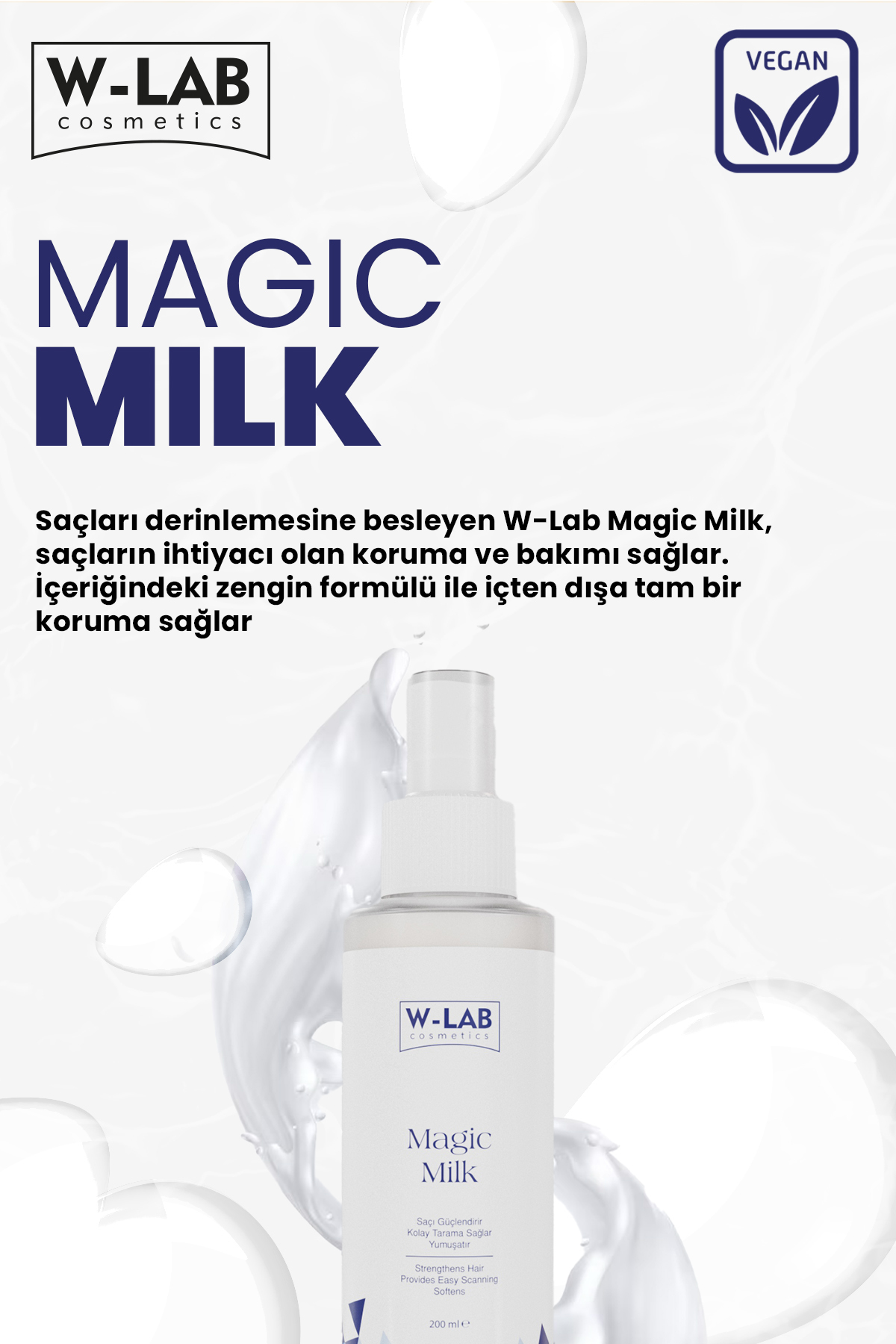 Magic Milk Proteinli Saç Bakım Sütü 200 ml — WLAB-U-300 — تصویر 4 از 4