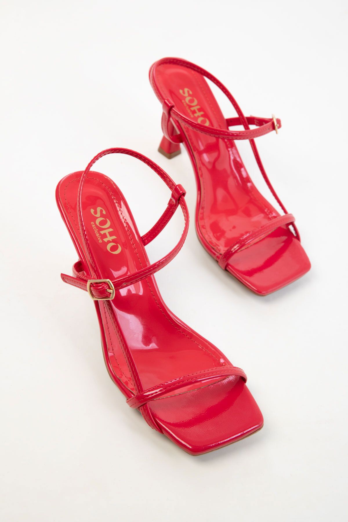 SOHO-20390 Red Patent Leather Women's Classic Heeled Shoes 4