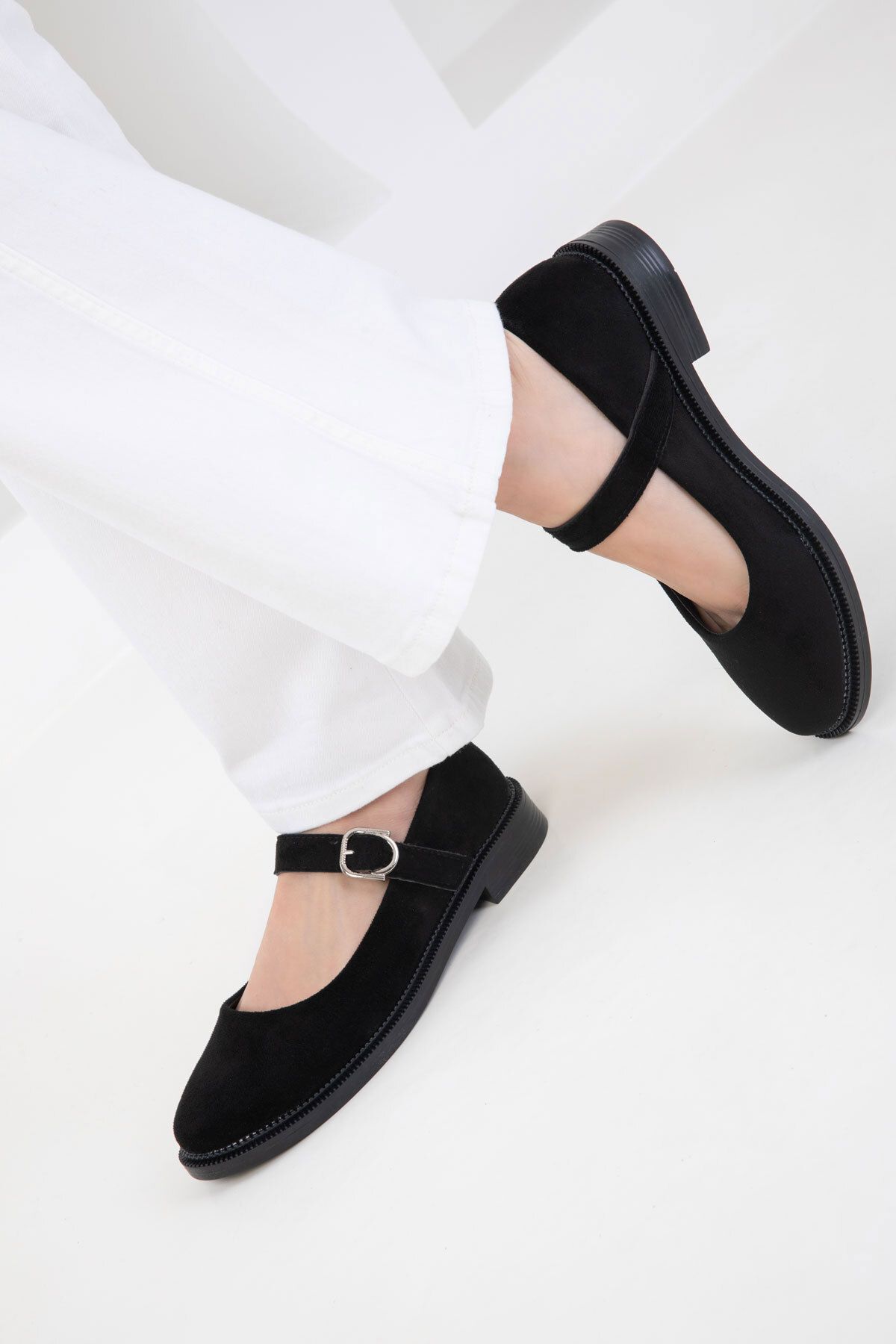SOHO-Schwarz Wildleder Damen Loafer Schuhe 20499 4