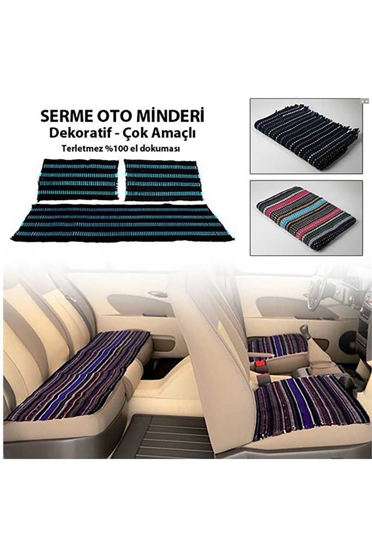 z tech serme oto koltuk kilifi minderi kilim dokuma kaliteli 3 parca fiyati yorumlari trendyol