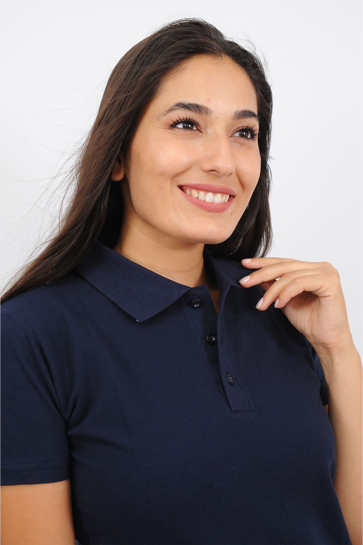 Dark blue shop polo shirt womens