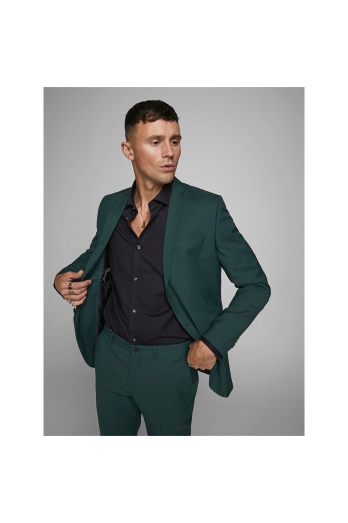 پیراهن جک اند جونز مردانه Pamuk - Poliamid مشکی  راسته Regular/رگولار    بیسیک Daily/روزانه | Jack & Jones 12178125 - تصویر 4