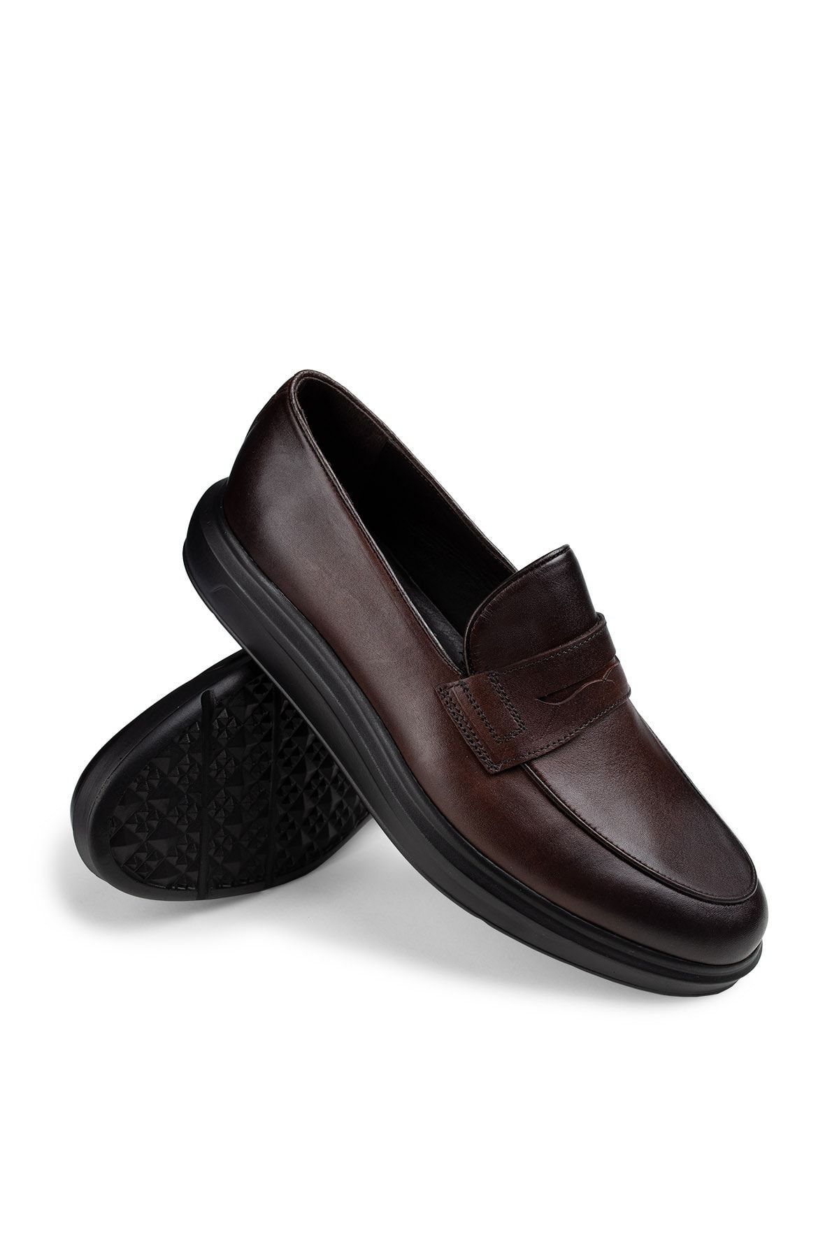 Hakiki Deri Kahverengi Loafer Erkek Ayakkabı